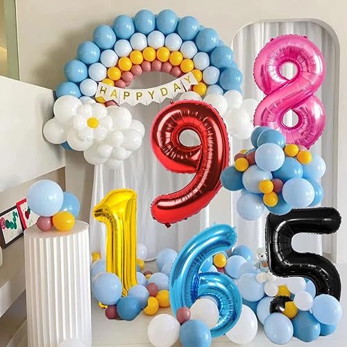 Miniatura 7 de Globo dorado con el número 17 de 40 pulgadas, globos grandes de Mylar para niños de 17 años, decoraciones de fiesta de cumpleaños, bodas,
