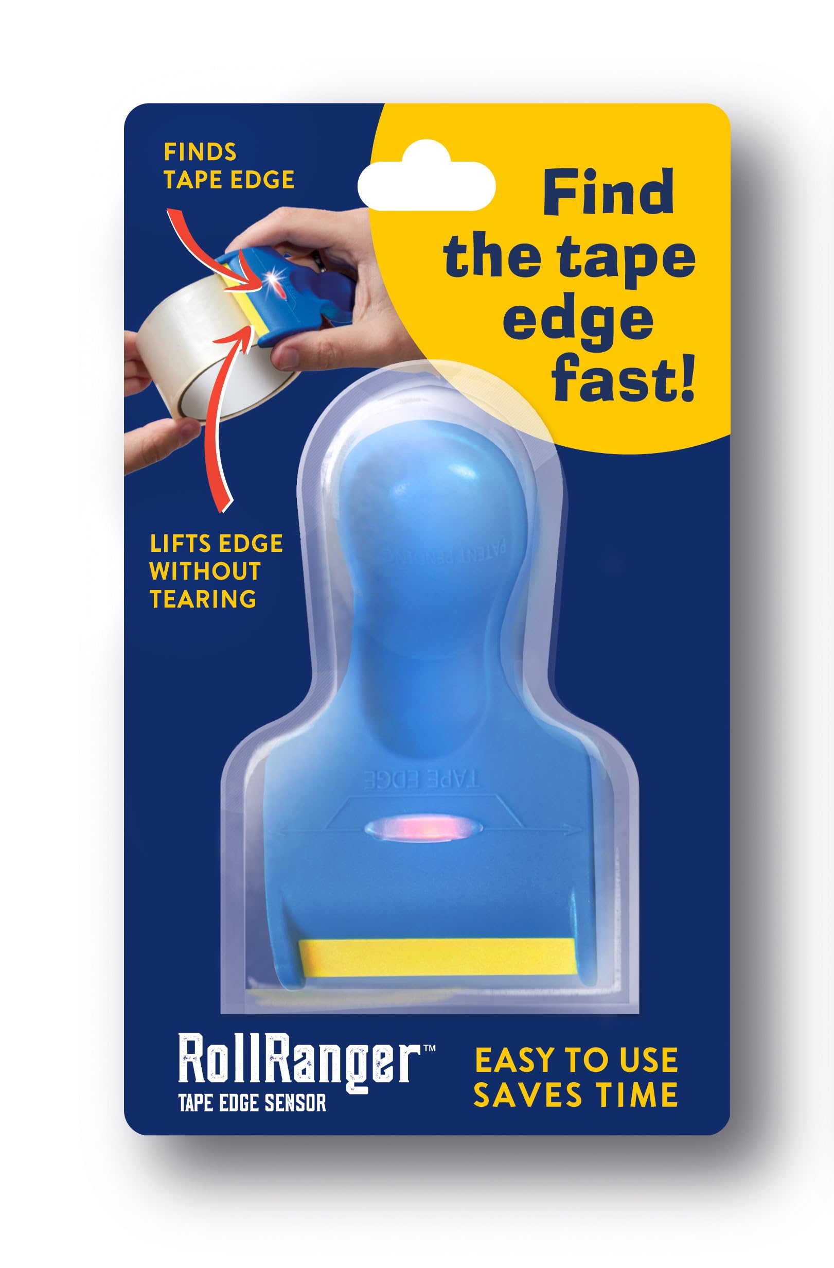 Roll Ranger Tape Edge Finder for Packing Tape, Commercial Grade, Perfect for Home, Warehouse, Office, School, Birthdays, Finds Tape Edge in Seconds