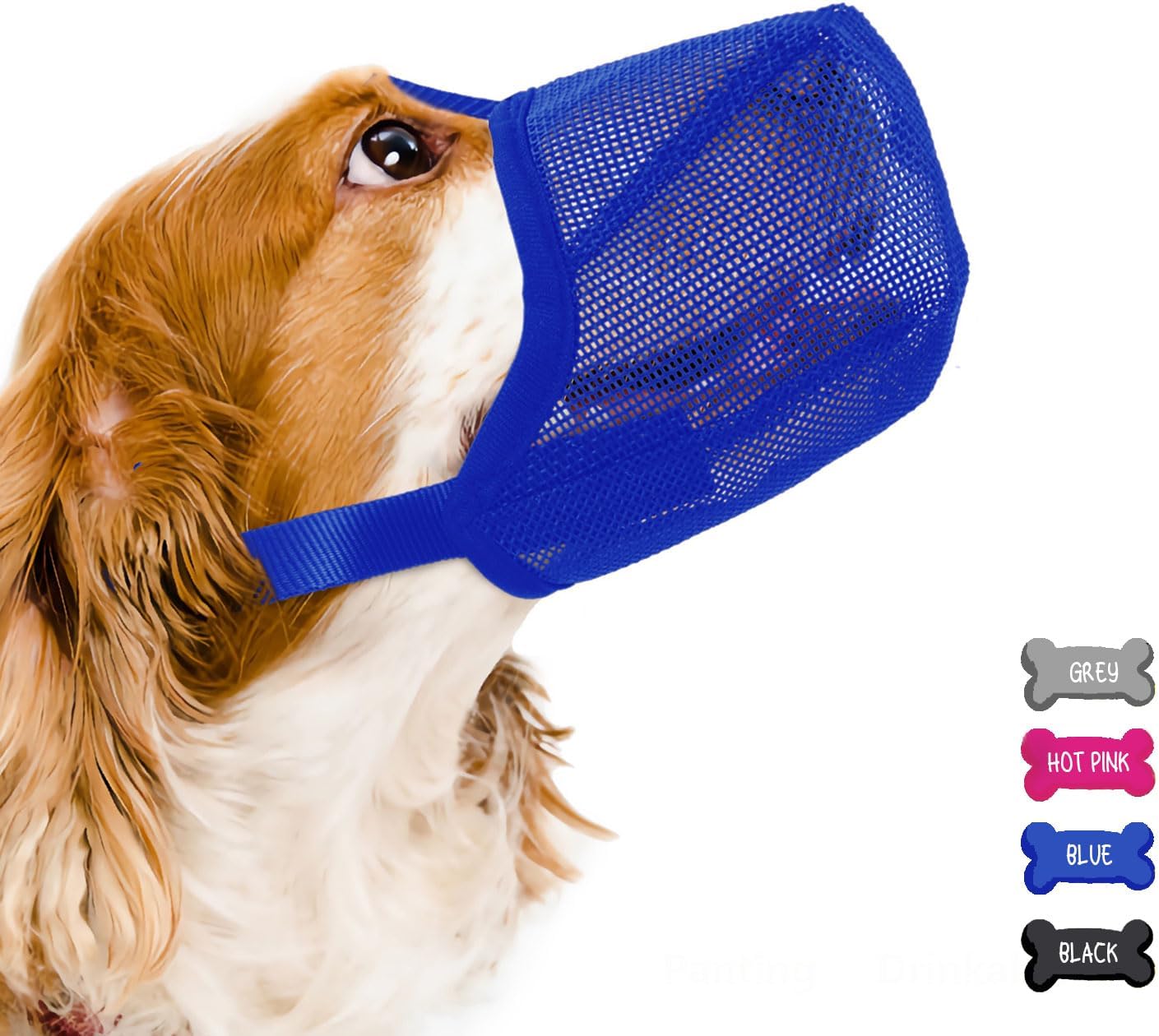 YAYOSUE Mesh Dog Muzzle Soft FullCovered Antibite Air Mesh Dog Muzzle