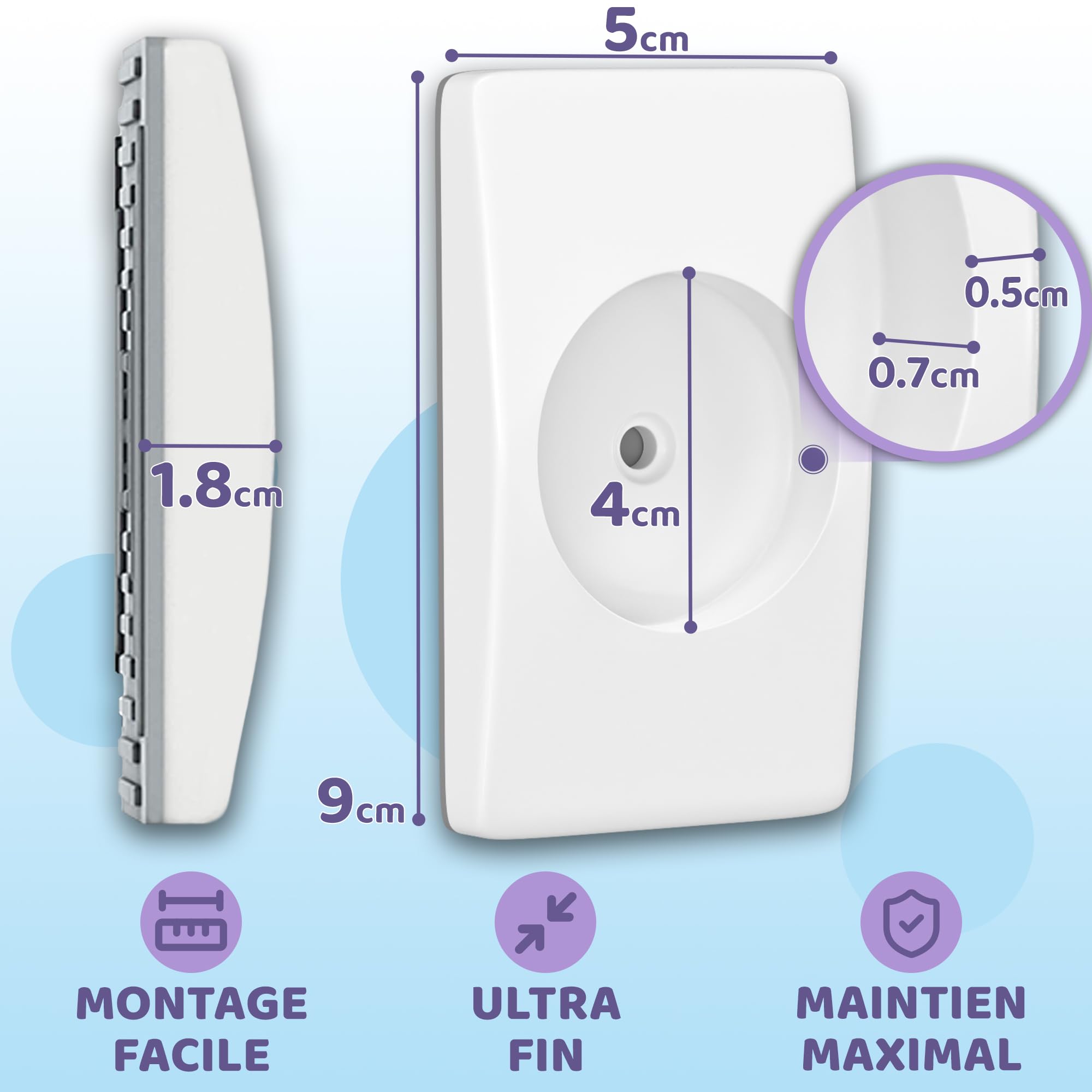 4X Patins de Protection Murale – Protection Murale sans Perçage – Grille et Barrière de Sécurité pour Escalier & Porte – Fixation à Pression pour Bébé & Enfants