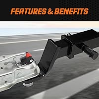 METOWARE Trailer Tongue Coupler Lock - Heavy-Duty 1/4" Pin 3/4" Span Steel Lock for RV Boat Truck Trailer, Rust-Proof Anti-Theft with 2 Keys