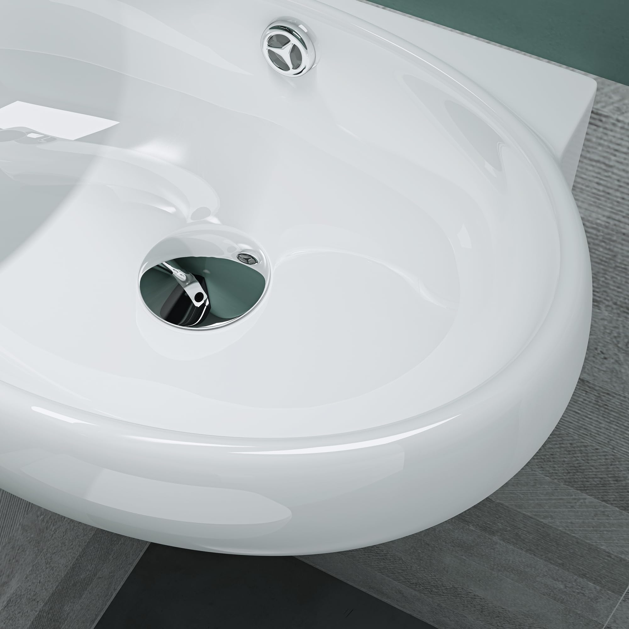 Mai & Mai Petit Lavabo Suspendu Blanc Vasque en Céramique Lave Mains WC Salle de Bain BR001R