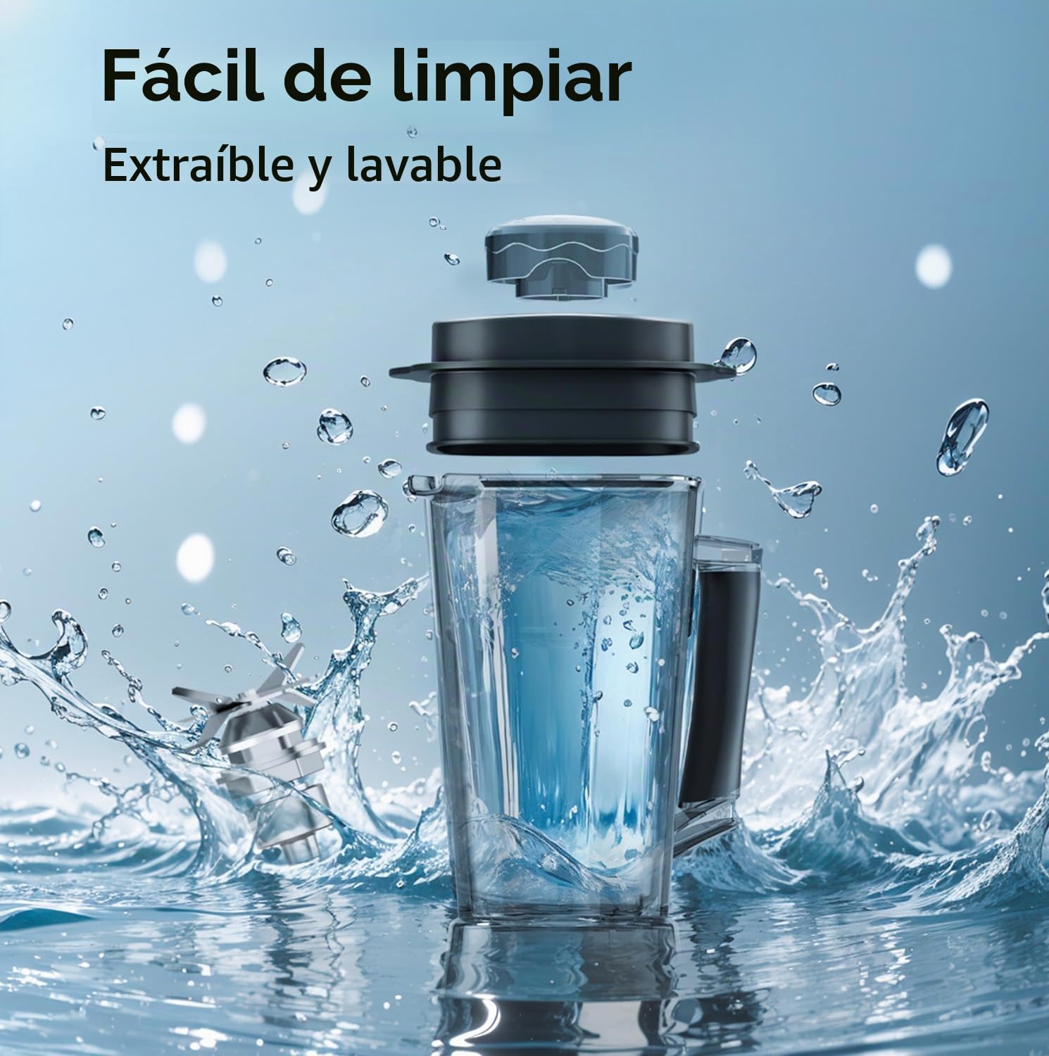 TOKIT 8-EN-1 Batidora de Vaso 2000ML, Blender Pro Metallo 1400W con LCD Táctil y 8 Menús y 9 Velocidades Picadora De Hielo para Smoothie, Moler Especias y Licuadora Multiusos