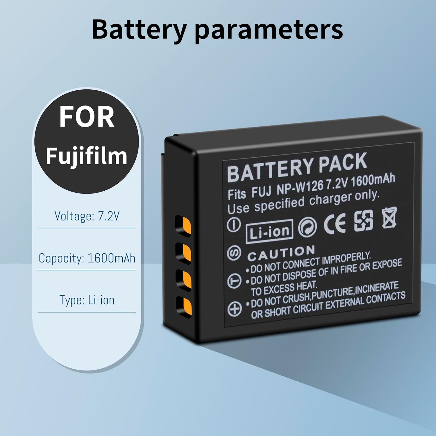 2-Pack NP-W126/W126S Battery(1600mAh) and LED Dual Charger Compatible with Fujifilm X100V X100VI X100F X-T100 X-T200 X-T1 X-T2 X-T3 X-T10 X-T20 X-T30 II X-S10 X-A5 X-A10 X-E4 X-Pro2 X-Pro3 - Image 2