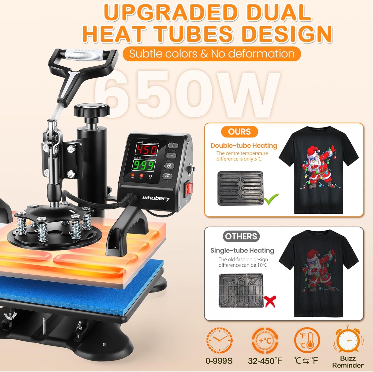 12" x 10" Heat Press Machine for T-Shirt, Shirt Press Machine for Sublimation T-Shirts Pillow Bag Garments Photo Slate Ceramic Frame,Swing Away Sublimation Heat Press Printer for Heat Transfer Vinyl