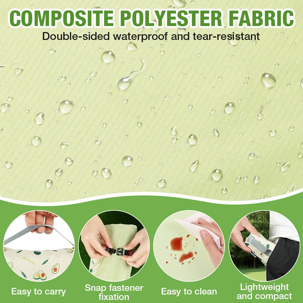 Ainiv Coperta da Picnic Impermeabile 210 x 220 CM 4-5 persone Portatile Pieghevole