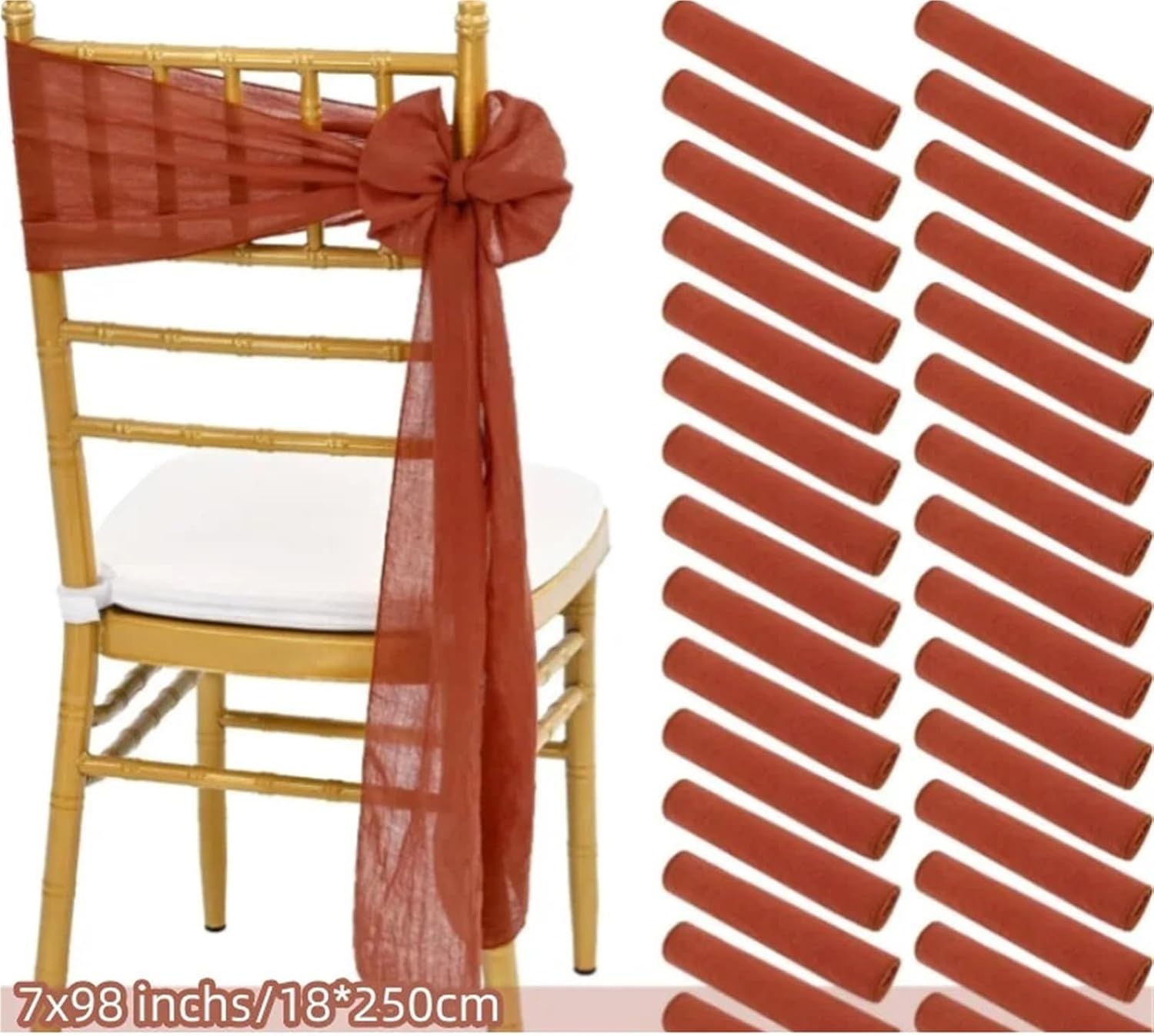 Satin Chair Sashes Bows 20Pcs Satin Chair Sashes for Wedding Covers for Party Ceremony 7x98In(Pink)