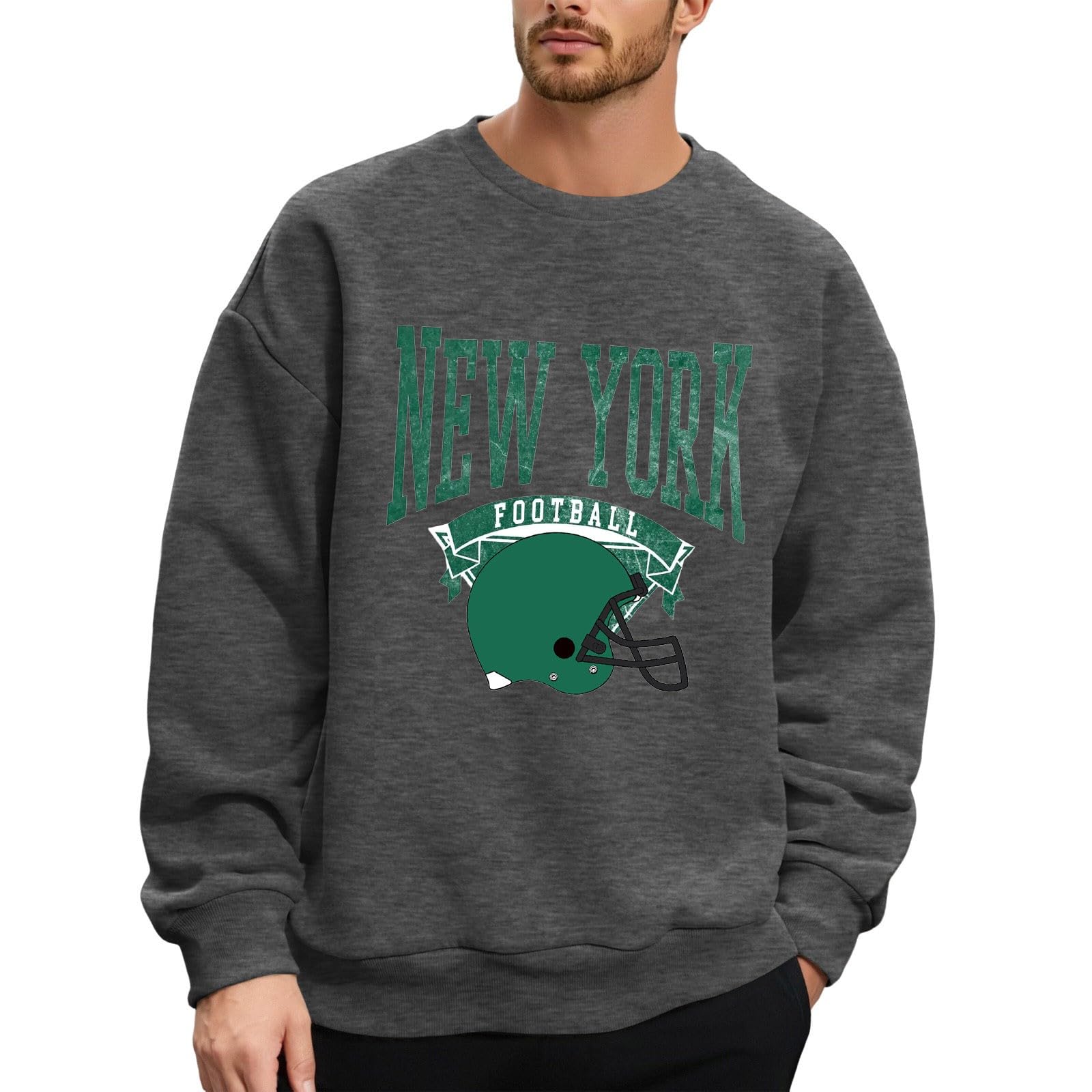 Generisch Felpa oversize da uomo con cappuccio da calcio con logo stampato, comoda felpa in misto cotone per vacanze e tempo libero, felpa casual alla moda per stile hip-hop, da XXL a XXXL