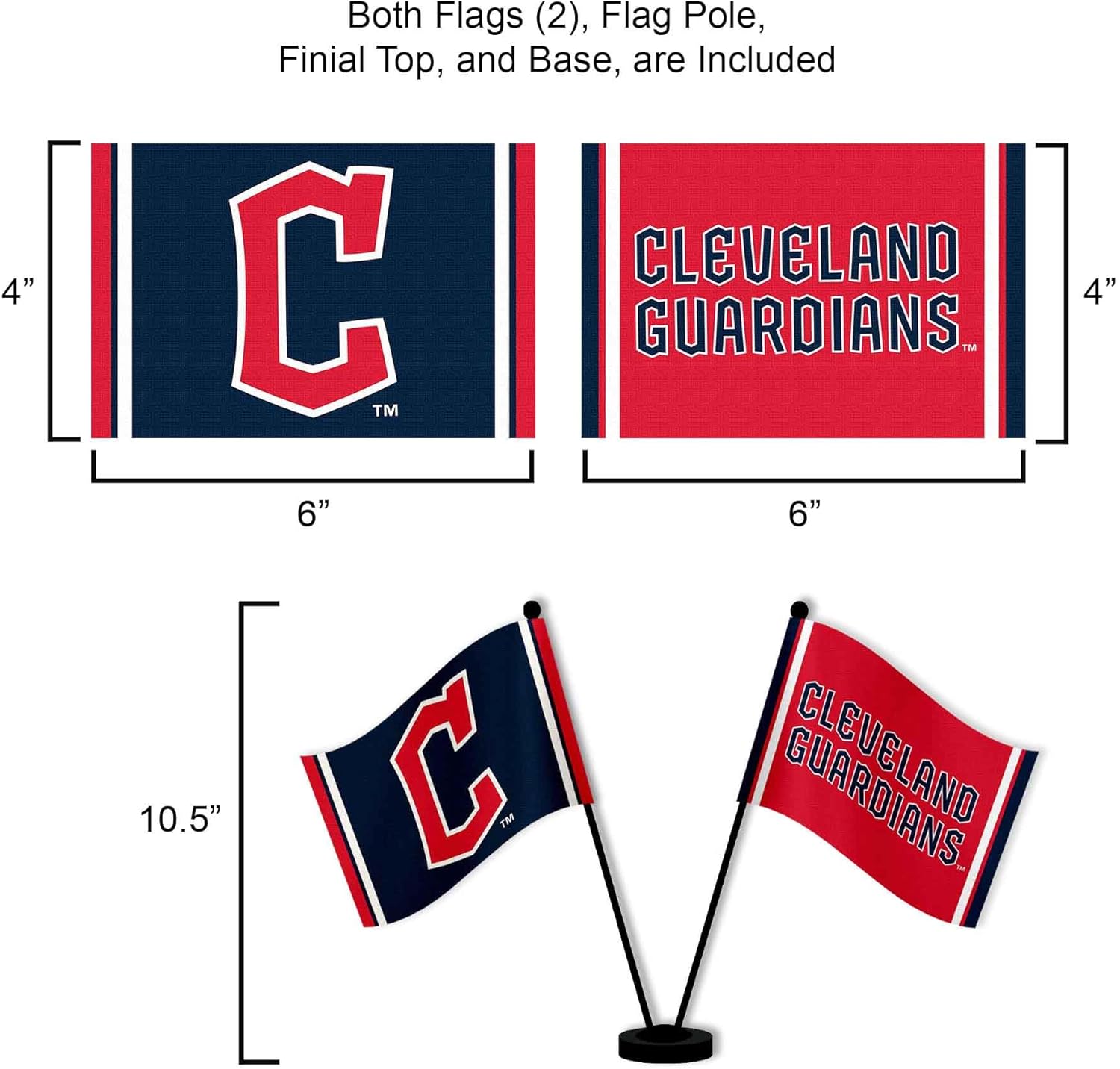 WinCraft Cleveland Baseball Desk and Table Top Flags - Image 3