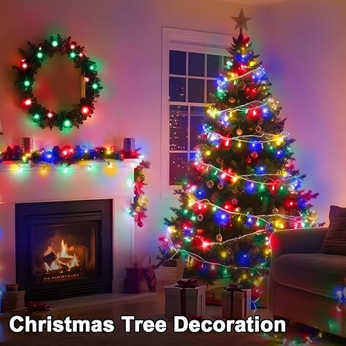 Vista 7 de Tira de luces de Navidad de 328 pies, 1000 luces LED de Navidad para exteriores, impermeables, 8 modos y temporizador, luces de hadas enchufables