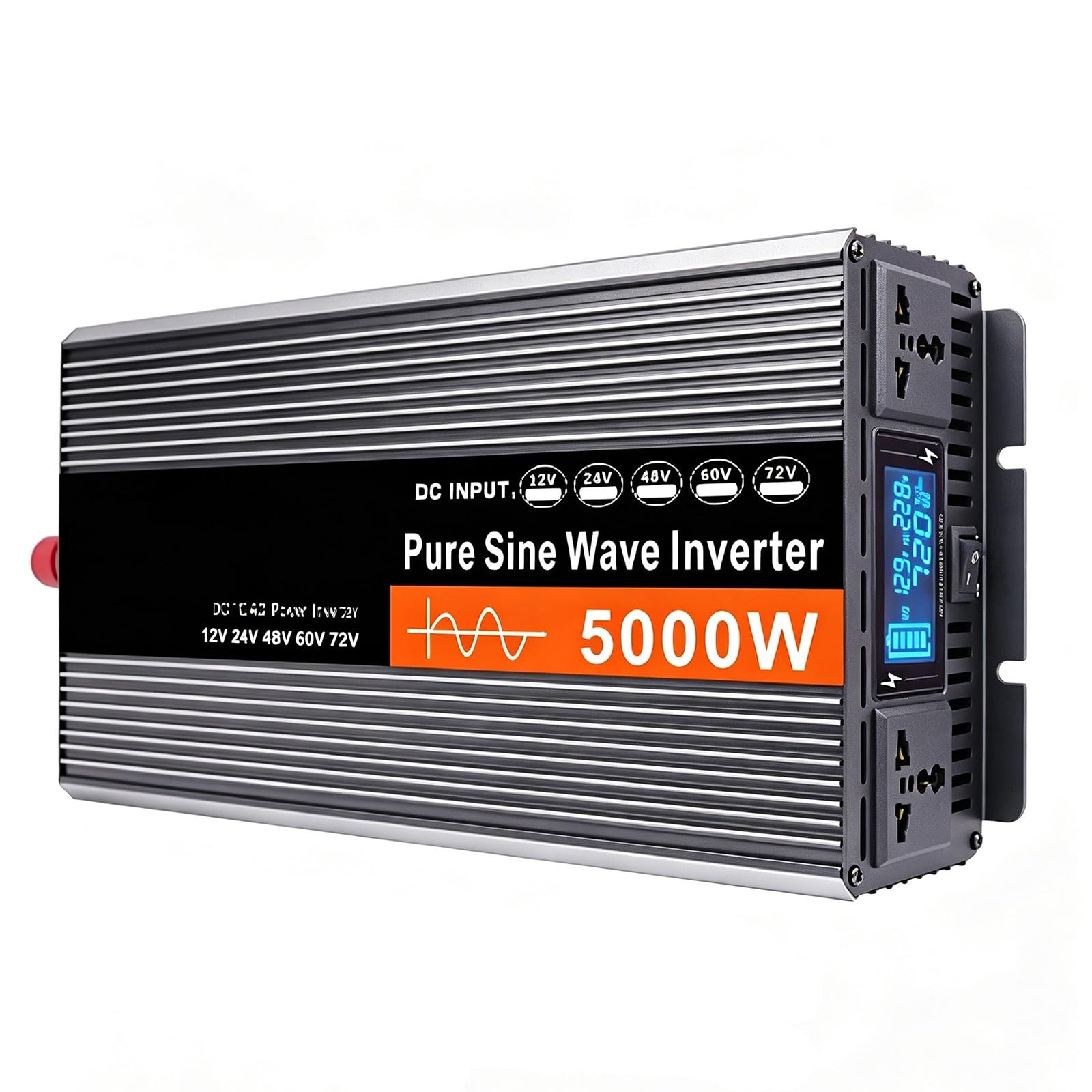 Inverter Potenza Onda Sinusoidale Pura Per Impieghi Gravosi 3000W-6000W | Convertitore Tensione Per Auto, Con Display A Led, Prese Ca, Ventole Raffreddamento Per Camper Camion Auto(24V,5000W)