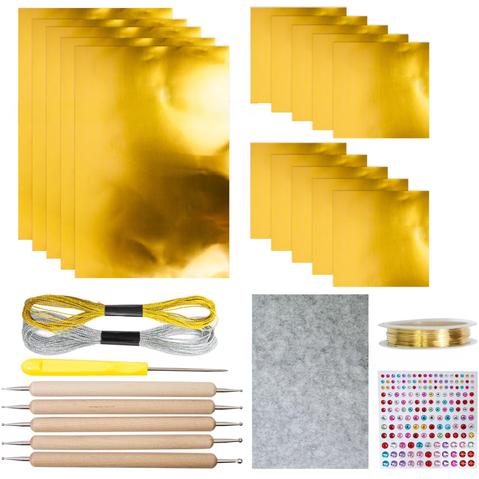Papel de aluminio para manualidades de oro con grabado en relieve para decoración escolar
