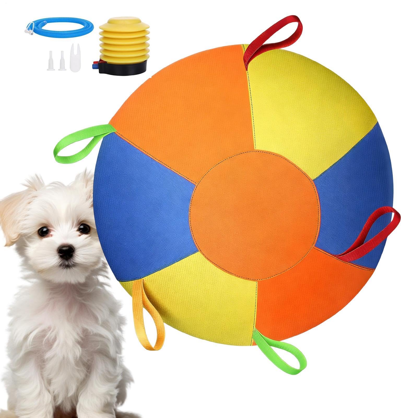 Hezudiay 25/45/55cm Giant Herding Ball For Dogs With Handle Tear-Resistant, Resistant Inflatable Big Ball Interactive Play Exercise Dog Toys For Aggressive Chewers Outdoor Play Exercise