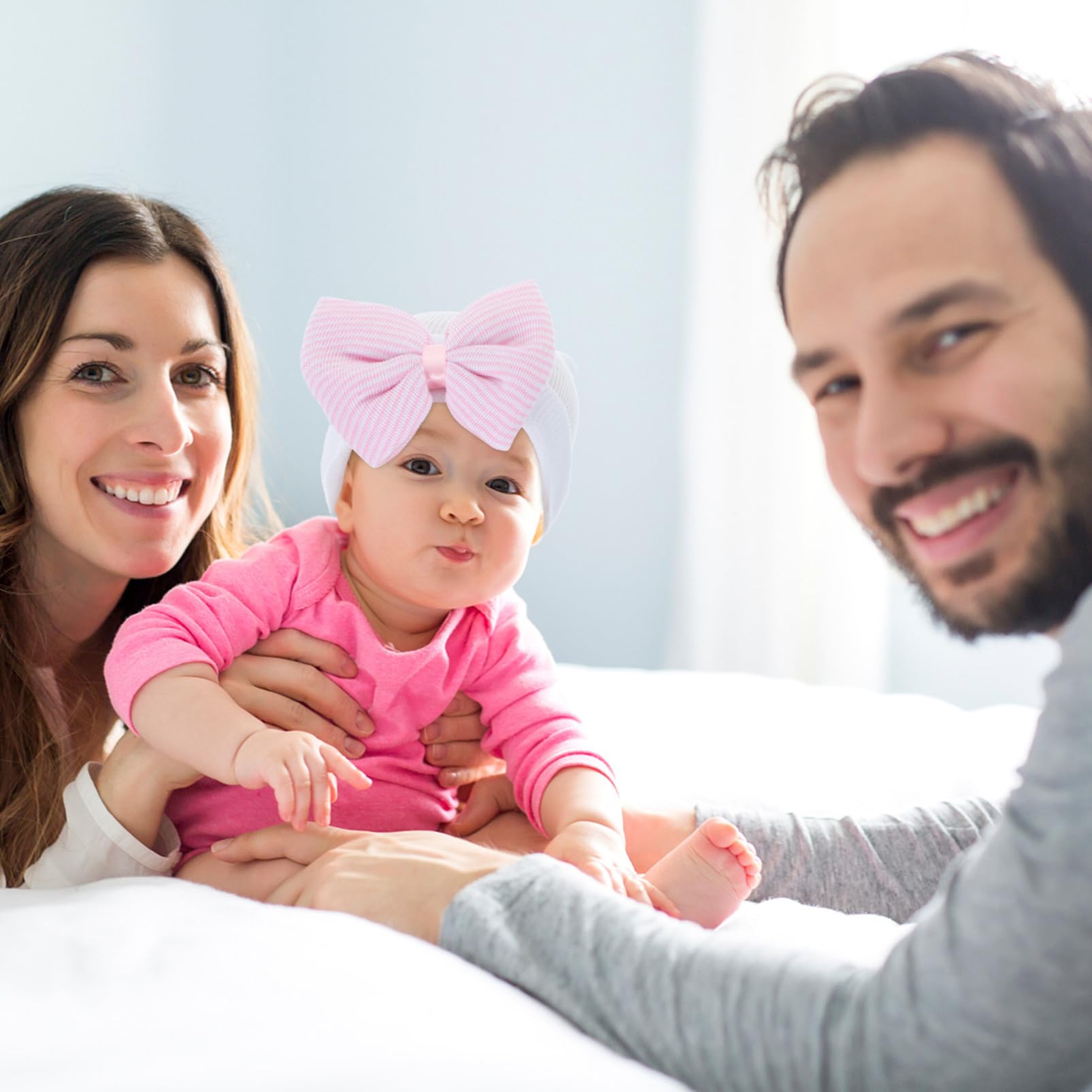 Babyzubehör Für Neugeborene Tapsen Für Babys Babyschleifen -bademütze Babyhandschuhe Mütze Kind Kleinkind Kinderhüte Windeln Mädchen Hüte Kappe Zeug Garn 3st