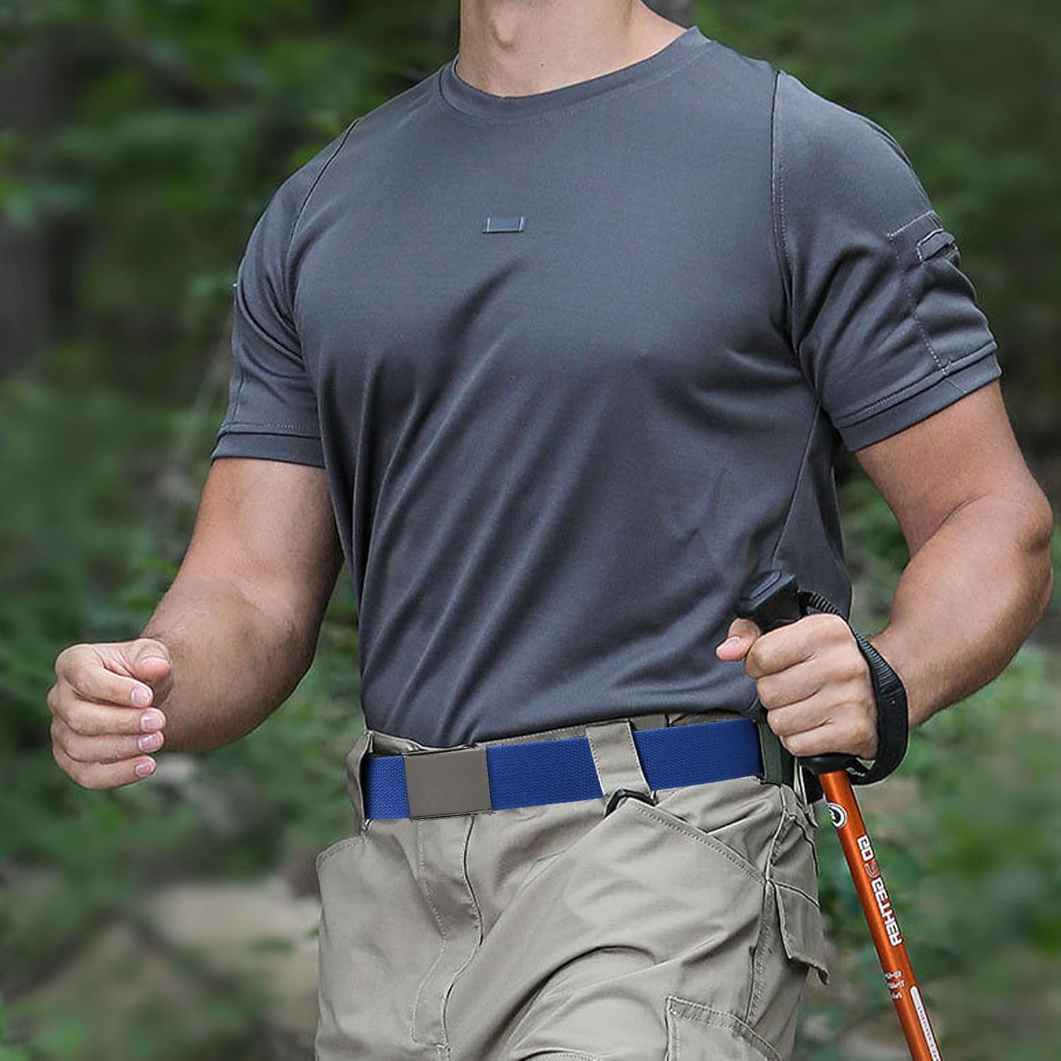 Mile High Life Canvas Web Belt | Cut to Fit Up to 52" | Flip-Top Matte Silver Nickel Buckle 12 Colors - Image 5