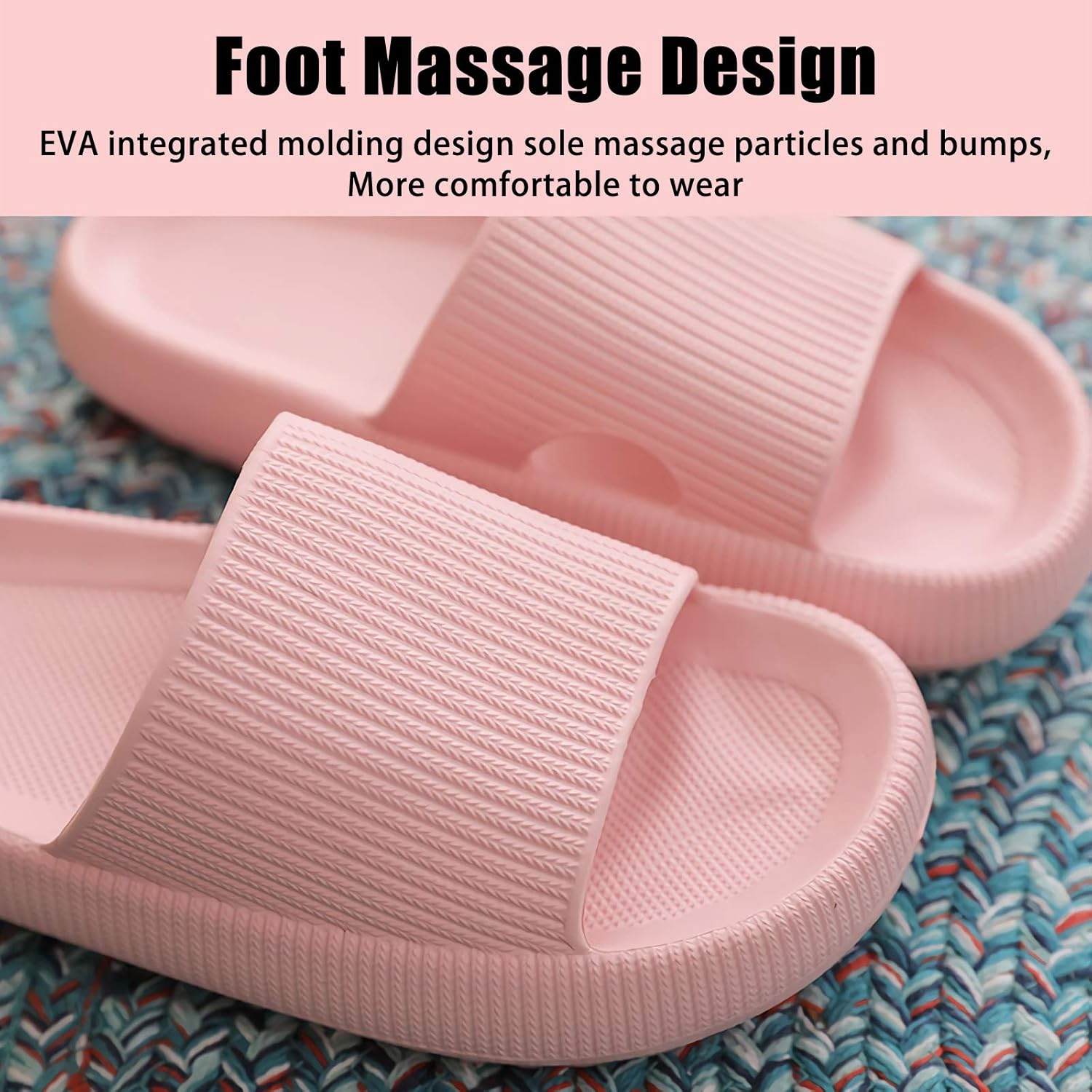rosyclo Cloud Slippers for Women and Men, Pillow House Slippers Shower Shoes Indoor Slides Bathroom Sandals, Ultimate Comfort, Lightweight, Thick Sole, Non-Slip, Easy to Clean - Image 6