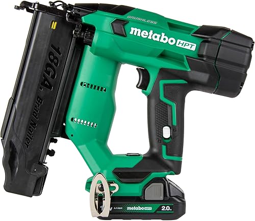Miniatura 10 de Metabo HPT Kit de clavadora inalámbrica MultiVolt calibre 18  Incluye batería de iones de litio de 1 a 18 V 20 Ah con medidor de combustible