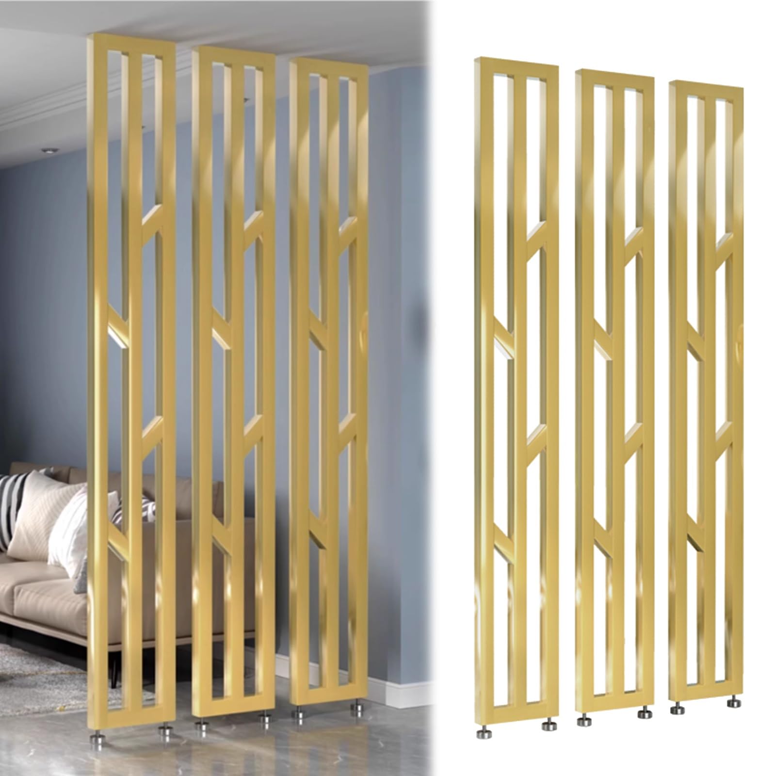Divisor de habitación de 3 paneles de piso a techo para hoteles, estudio, bares, separadores de habitación versátiles de pared, ideal para el hogar y la oficina