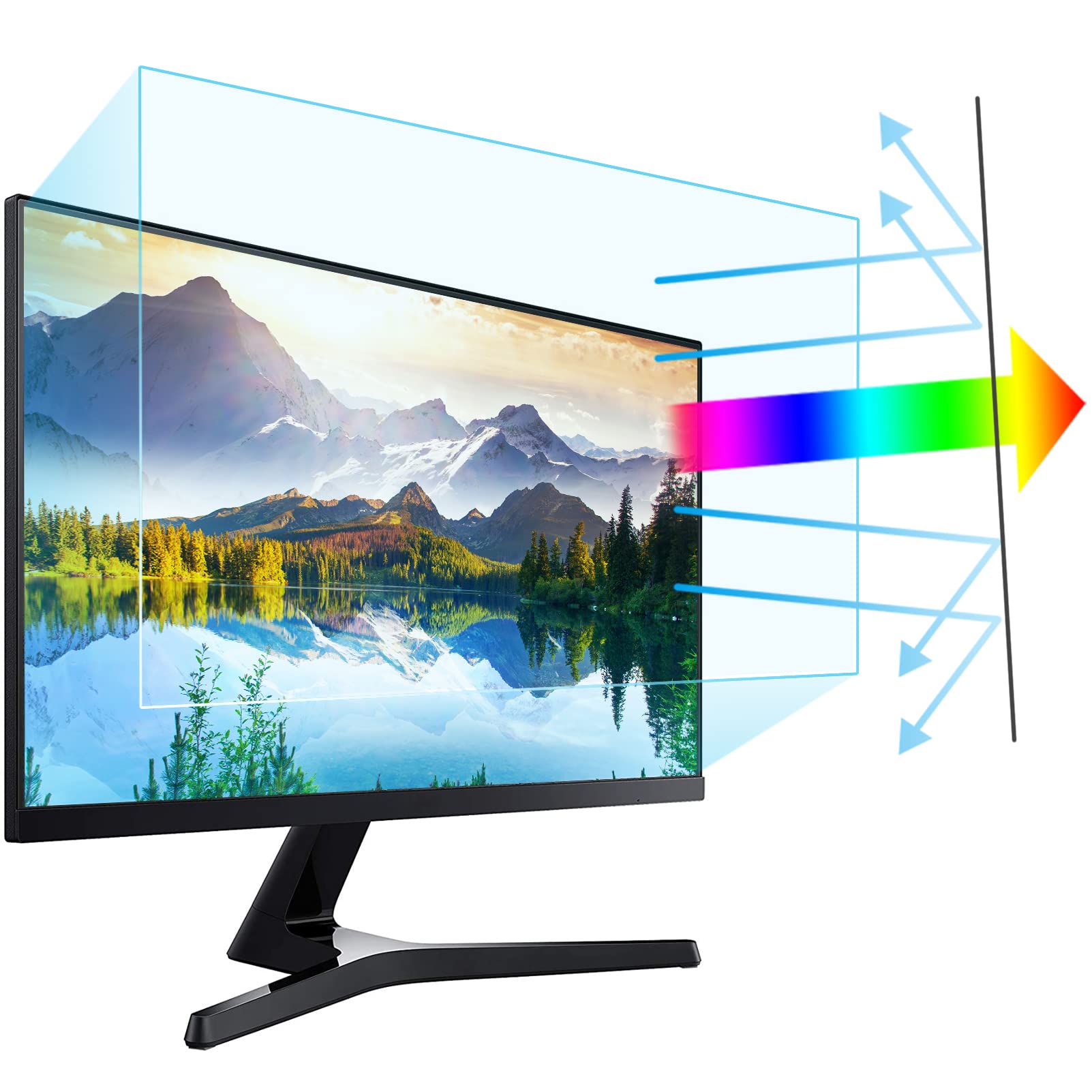 24in Anti Blue Light Screen Protector-For 24" Widescreen Desktop Monitor Anti-scratch and Eyes Protection,Display 16:9
