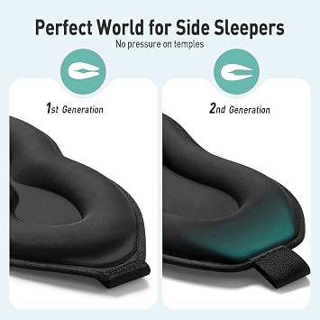 Umisleep Sleep Mask for Side Sleepers, 100% Blackout Eye Mask for Women Men