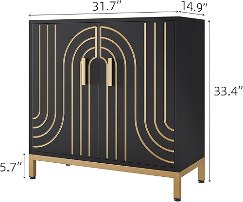 Miniatura 2 de GAOMON Accent - Armario de buffet de madera, aparador con almacenamiento, armario de almacenamiento moderno con puertas y estantes para cocina,