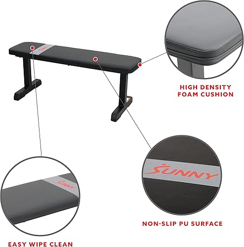 Miniatura 3 de Sunny Health & Fitness Banco de Pesos para Entrenamientos de Alta Intensidad, Ejercicio, Entrenamiento de Fuerza, Levantamiento y Gimnasios en Casa