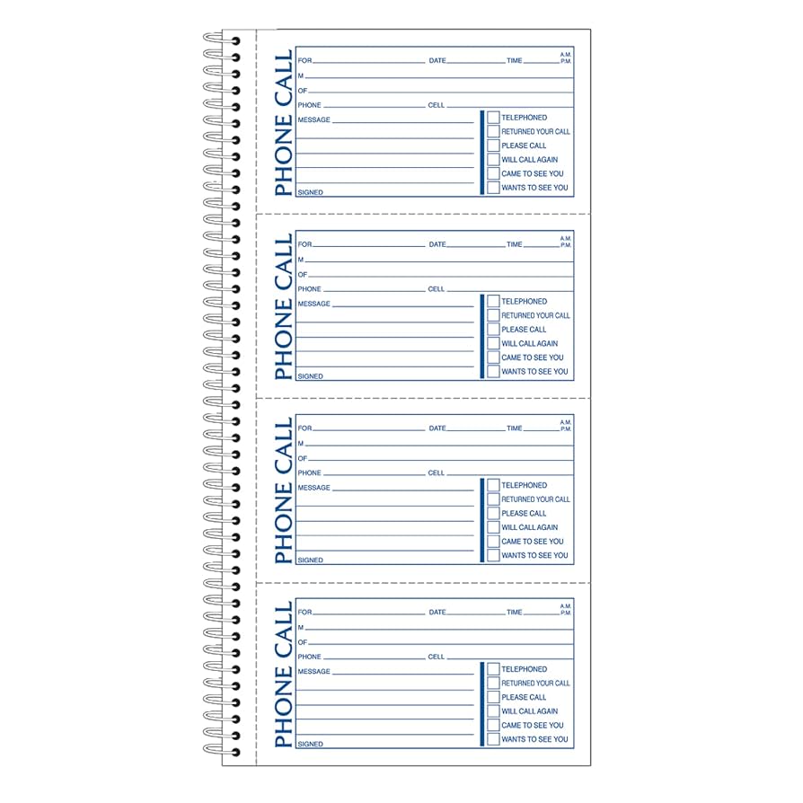 Amazon.com : Adams Phone Message Book, Carbonless Duplicate