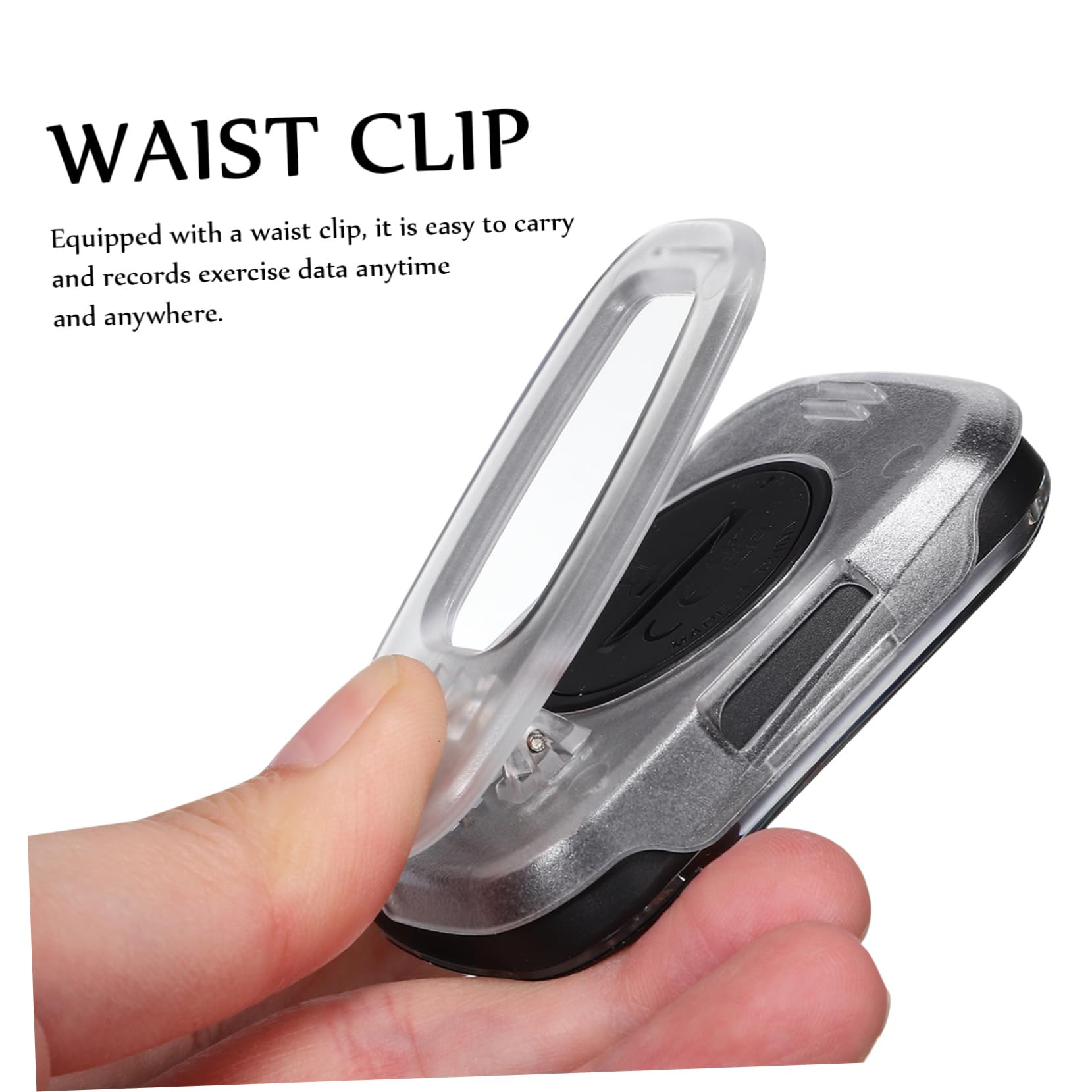 Toyvian Schrittzähler Gehensmesser mit Klipp Wandern Knöchel Schalter tragbar Sensor Tracker klein Plastik Black