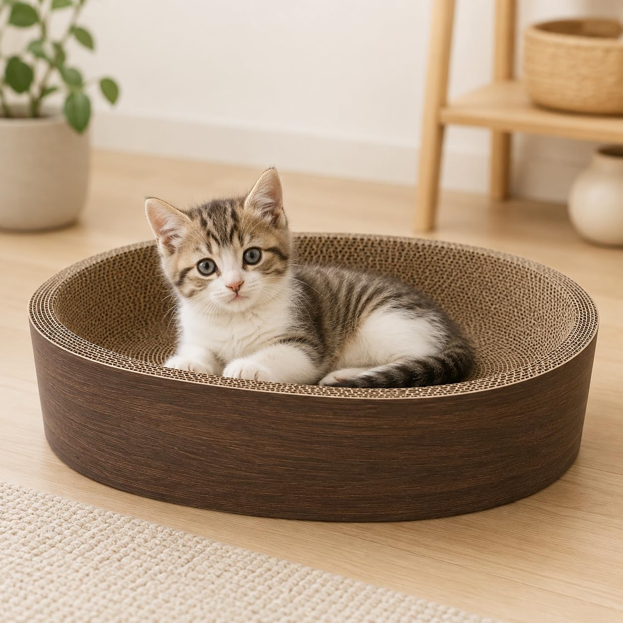 猫 爪とぎ ハウス ベッド 高密度ダンボール 猫用爪研ぎ ベッド型 かくれんぼ…