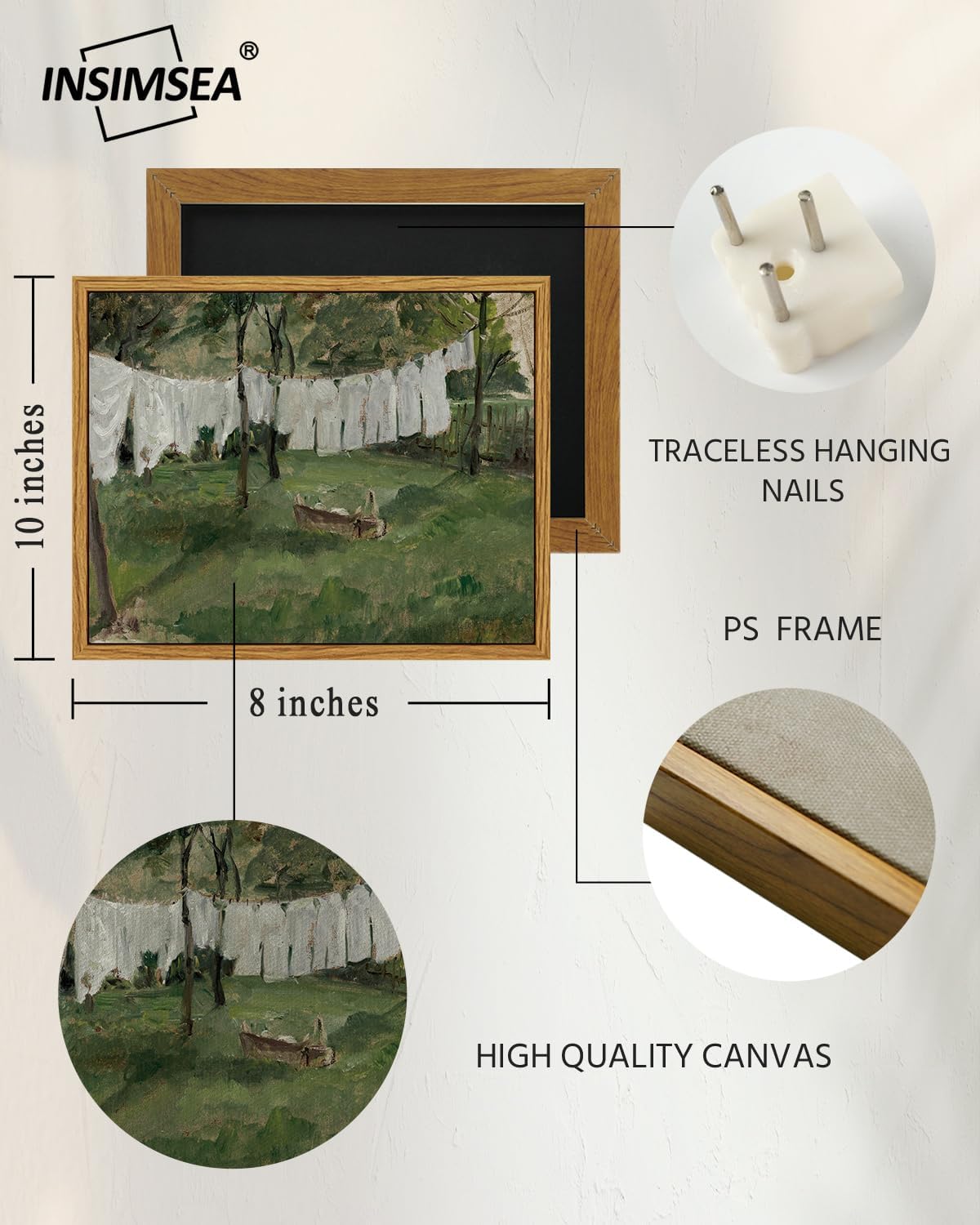 InSimSea Framed Wall Art for Living Room Vintage Laundry Room Decor 8x10in image 2