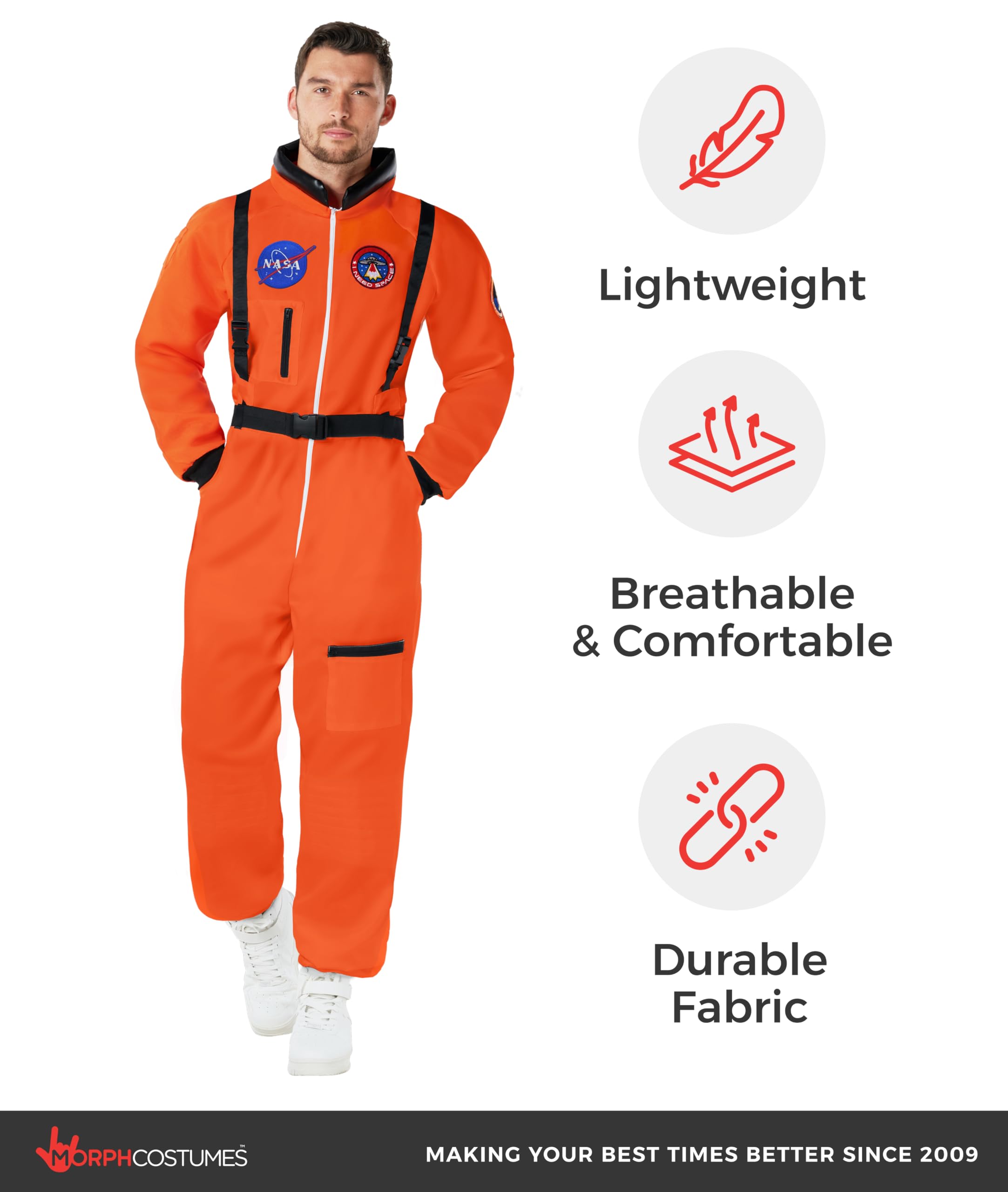 Morph Astronauten Kostüm Herren, Astronaut Kostüm Herren, Weltall Kostum, Faschingskostüme Männer, Karneval Kostüme
