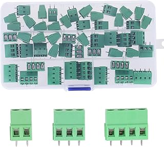 50PCS 5.08mm 0.2" Pitch PCB Mount Screw Terminal Block Connector, 2P 3P 4P Terminals 300V 10A for 22-14AWG Cable