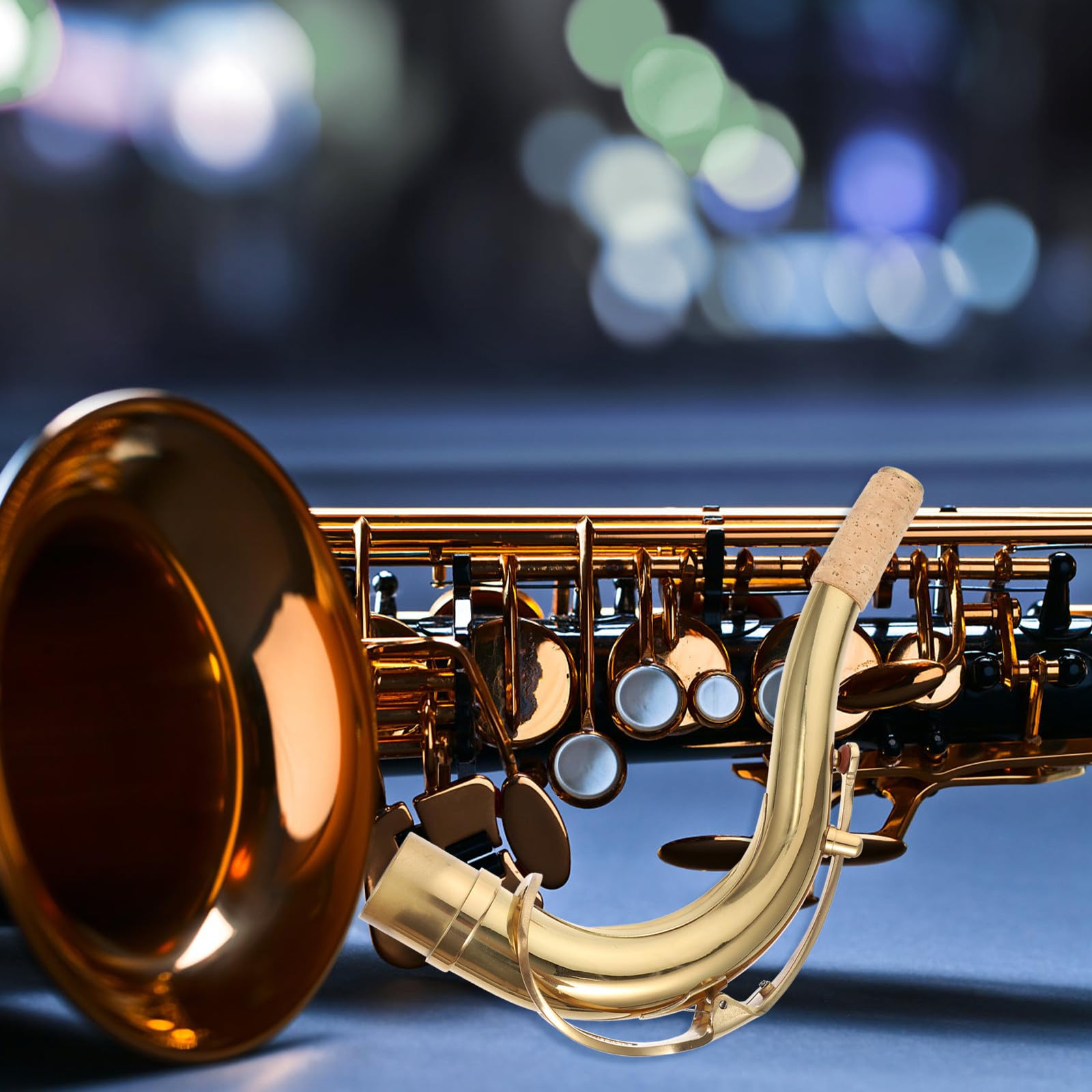 TOYANDONA Collo per Sassofono in Ottone Dorato, Accessorio di Ricambio Professionale e Conveniente per Sassofono, Parte di Sostituzione per Musicisti Amatori e Professionisti