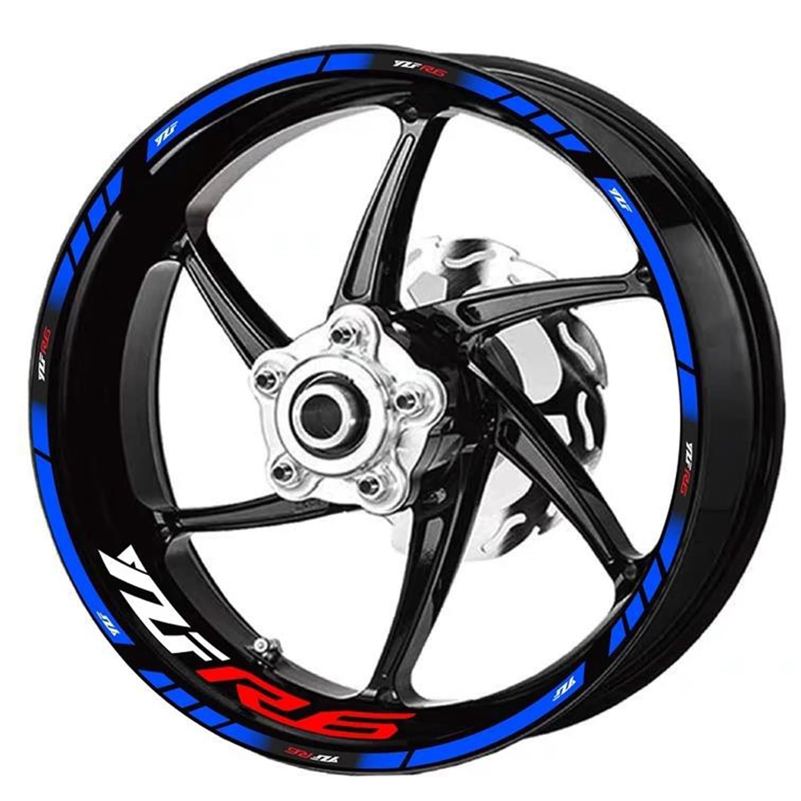Sticker Part for Y-AMAHA YZF R6 Motorcycle 17 Inch Inner and Outer Wheel Hub Decal Decorative Rim Waterproof Reflective Sticker
