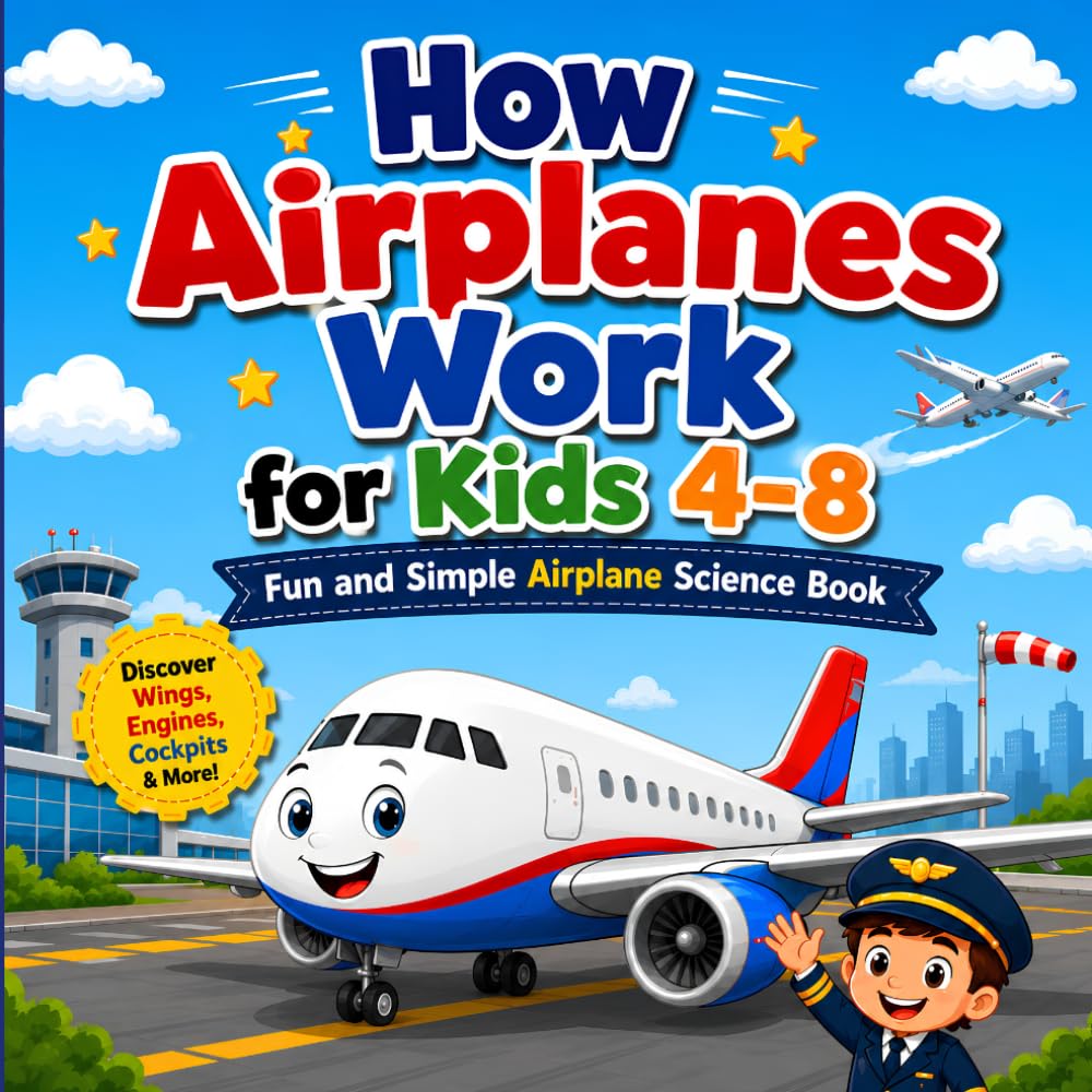 How Airplanes Work for Kids Ages 4–8: Fun and Simple Airplane Science Book, Learn About Wings, Engines, Pilots, Airports, and How Airplanes Fly (Little Engineers Series)