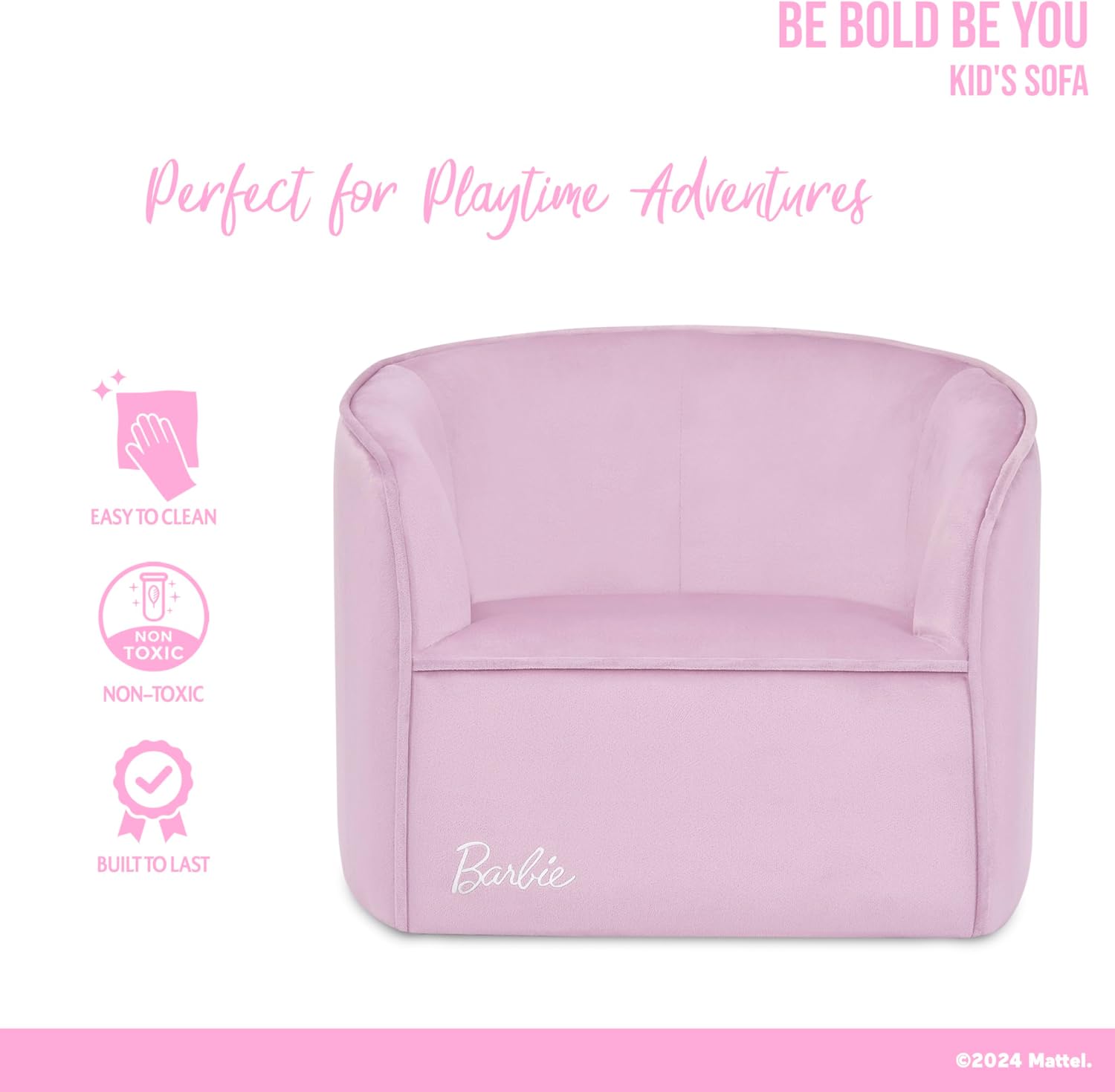 Barbie Purple Kid's Sofa with Embroidered Logo