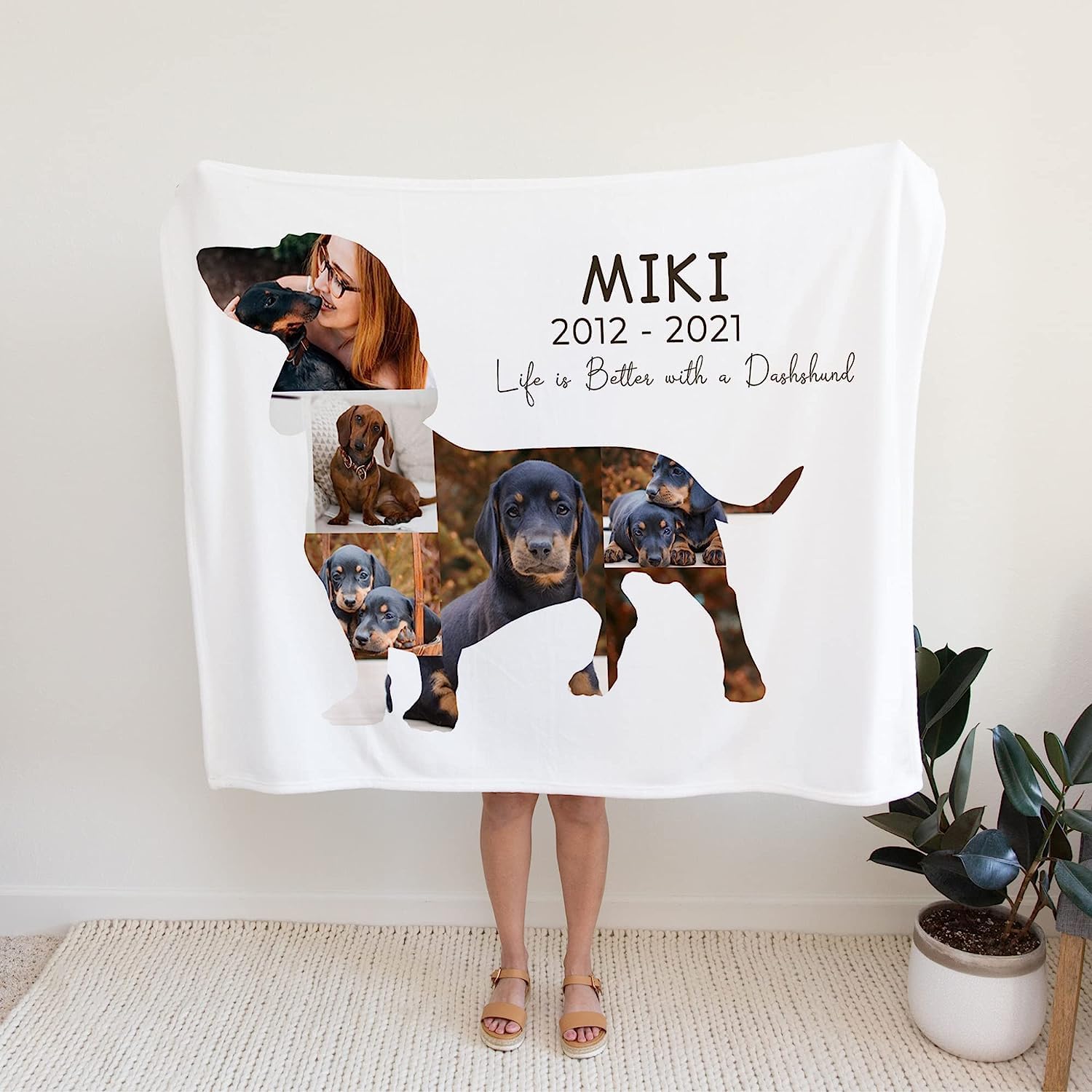 Couverture commémorative personnalisée pour chien pour les amoureux des animaux de compagnie - Appréciation des animaux de compagnie - Photo de deuil - Couverture polaire pour parents - Nom de