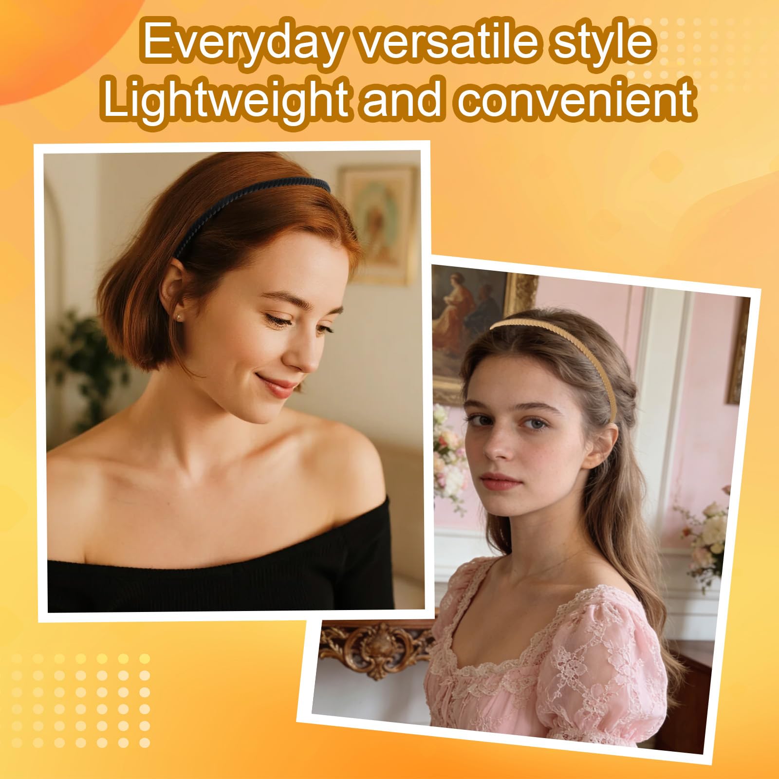 4pcs Non-Slip Headband with Teeth, Resin Plastic Head Band Comfortable Tooth Comb Hairbands Fashion Hair Accessories for Women Home Work Commuting & Daily Wear (4 Colors) - 4