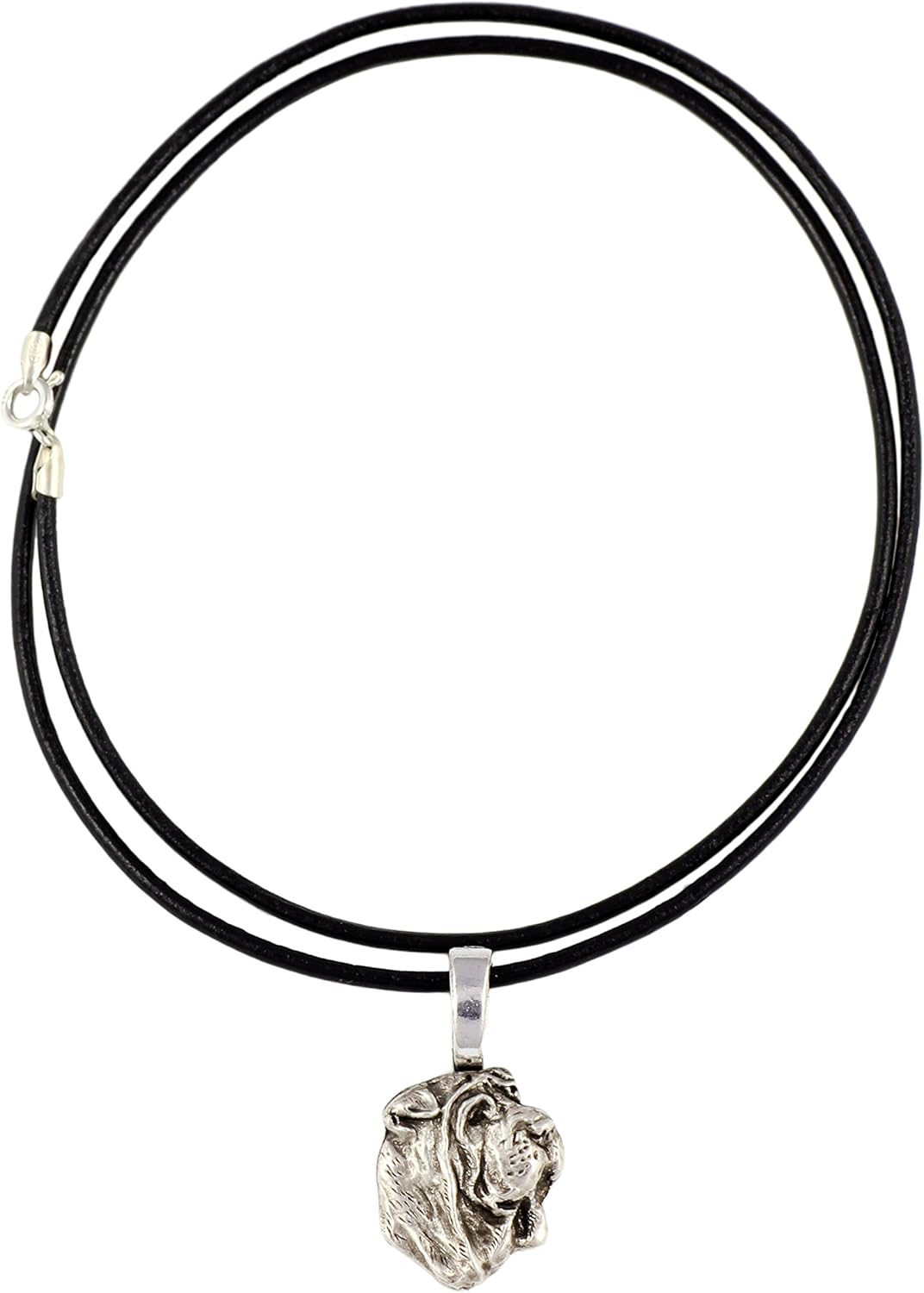 Art-Dog Collection Dog Pendant – Dog Breeds Jewelry - Handmade Dog Necklace with ZnAl Base and Silver Coating – Silver Dog Necklaces for Men and Women – Shar Pei