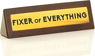 Boxer Gifts 'Fixer of Everything' Novelty Wooden Desk Warning Sign | Office Humour Gift for Colleague Boss Dad | 4.5cm x 1...