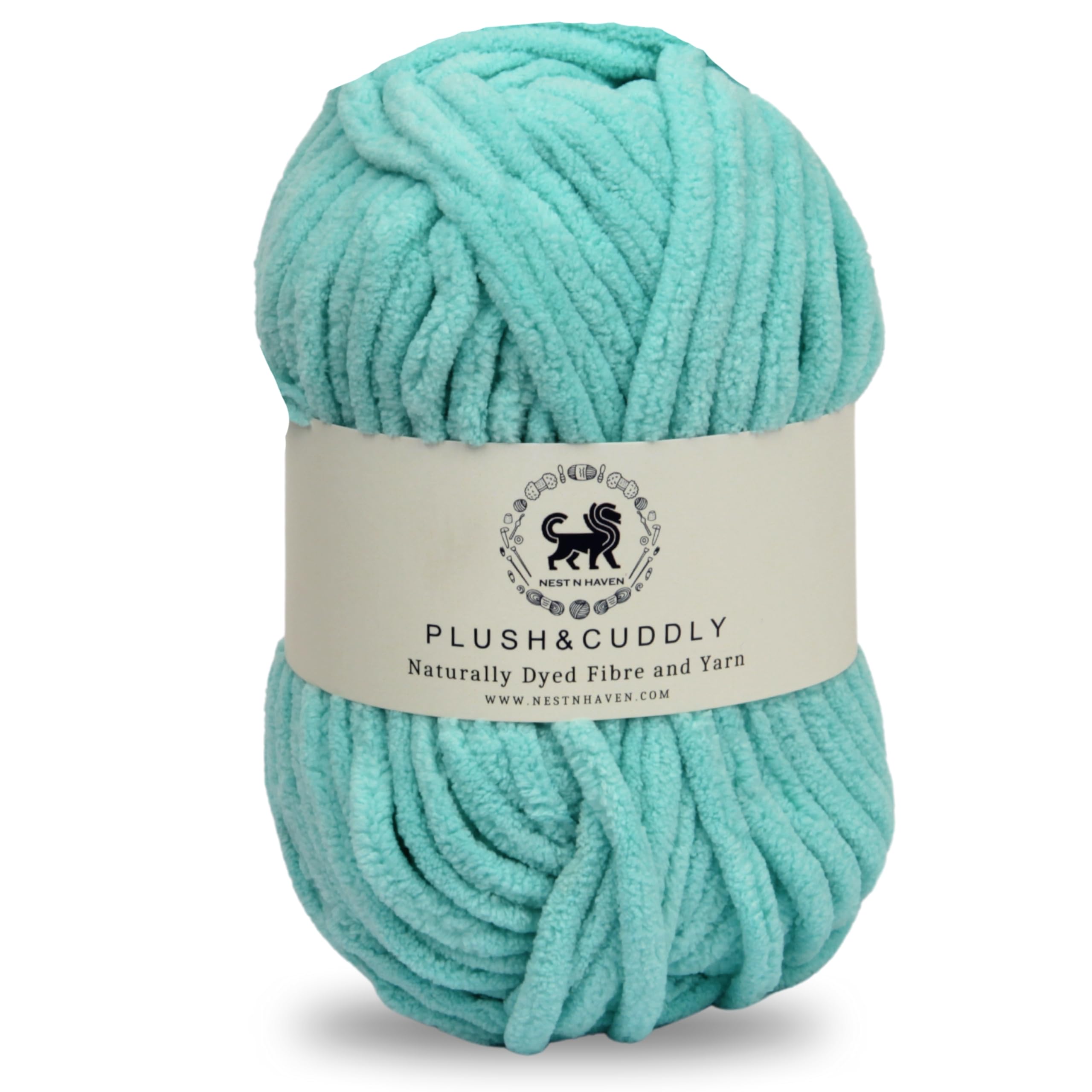 NESTNHAVEN, Wool, Plush & Cuddly, Chenille Yarn Supersoft Hand Knitting Wool Ball, (1 Ball/100 Gram Each) Ball Suitable for Craft, Babywear, Baby Blankets, 5 Bulky, Shade no - NNHB0031 (Sky Blue)