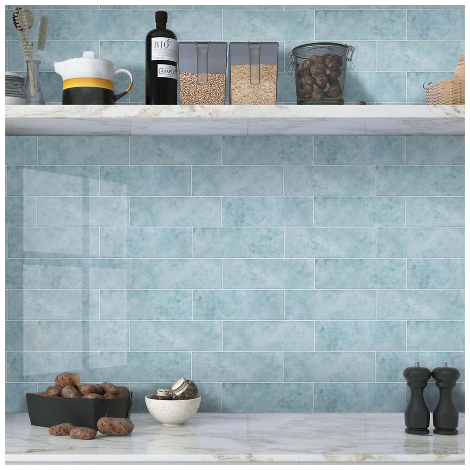 Yew & Tulip 10 PCS Peel and Stick Tile for Kitchen Backsplah, 3