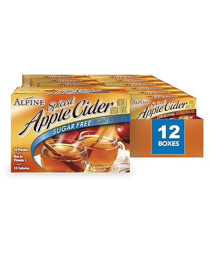 Alpine Mezcla Instantánea de Bebida de Sidra de Manzana con Especias sin Azúcar, Rica en Vitamina C y Baja en Calorías, Bolsa de 0.14 Oz (Paquete de