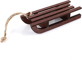 Nordstern Miniature Wooden Sledge - Mini Sledge as Accessory for Christmas Gnome and Decoration for Winter Landscapes - 10 x 3.5 x 2 cm
