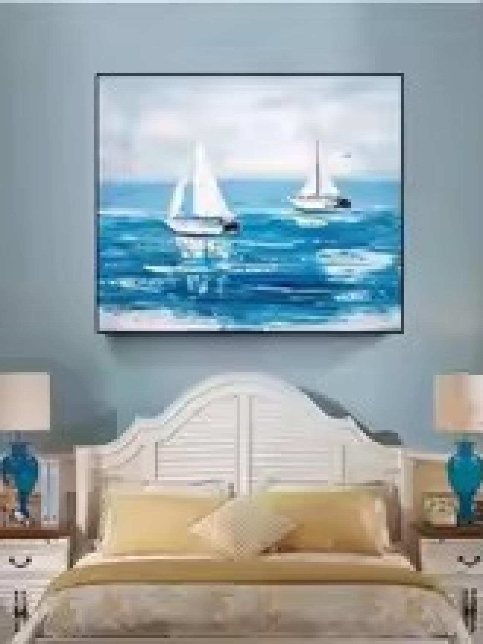 Tableau voilier blanc pour raviver un mur vide avec une décoration marine élégante - 8