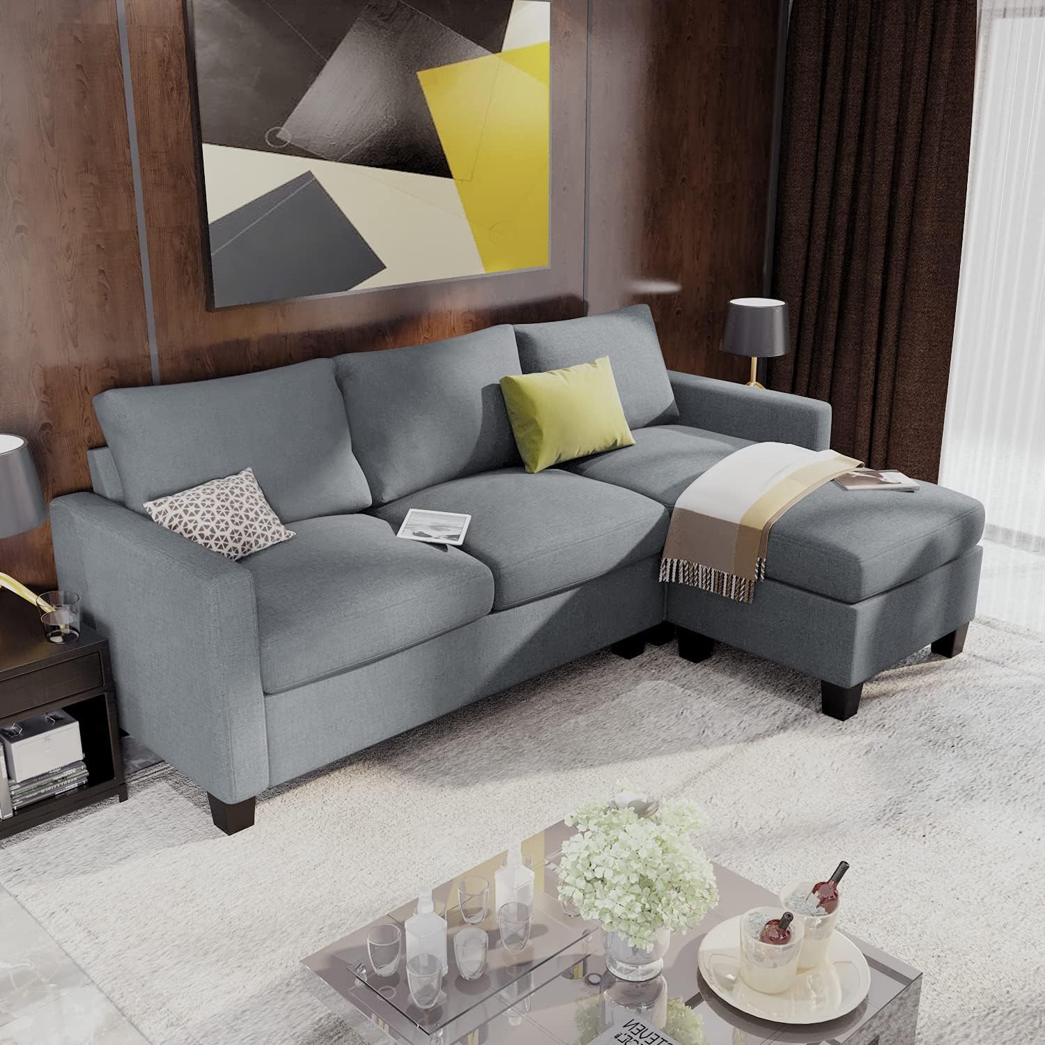 YESHOMY Convertible Sectional Sofa with Comfortable