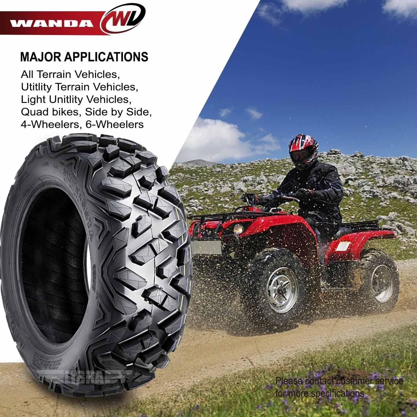 WANDA Set 2 ATV tires 22x7-12 6PR fit for 2008 Polaris SPORTSMAN 300