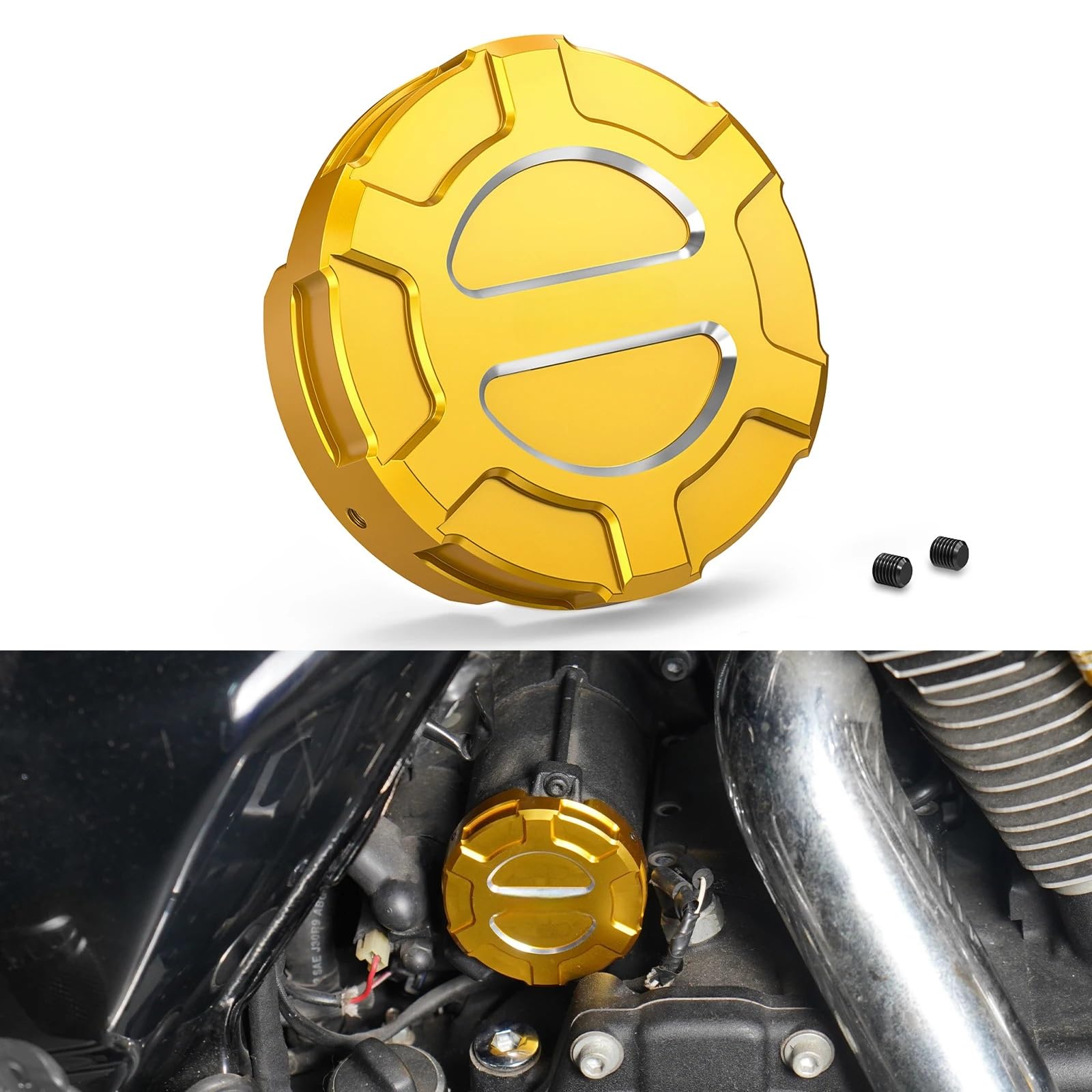 Moto Couvercle De Moteur Convient pour Road King FLHR 2017-2024 Convient pour Road King Classic FLHRC 17-19(Golden White)