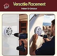 Vista 7 de Pyle Altavoces marinos duales de 6.5 pulgadas, 2 vías, impermeable y resistente a la intemperie, sistema de sonido estéreo de audio para exteriores