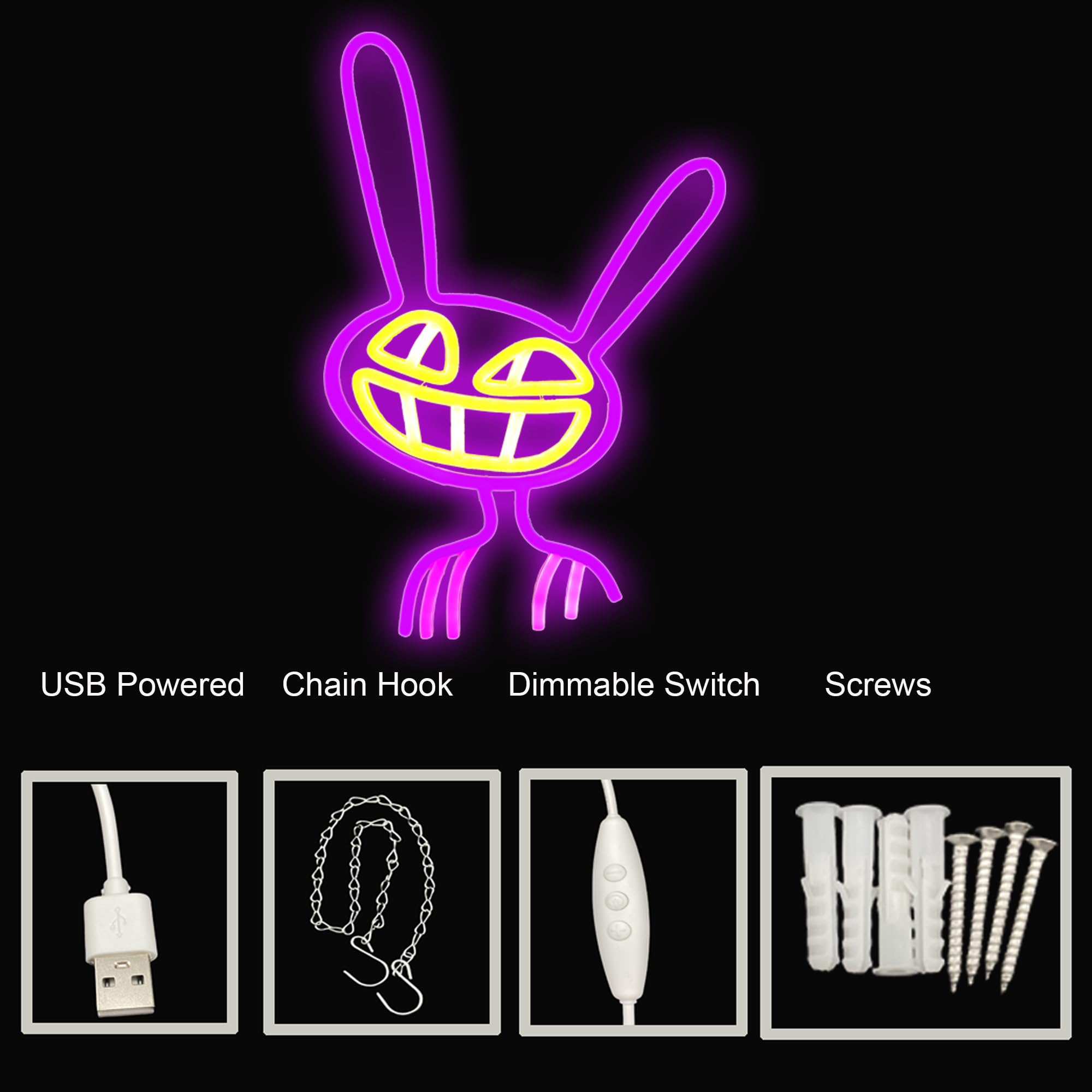 Digital Circus Jax Neon Sign USB Powered for Wall Decor,Anime Neon